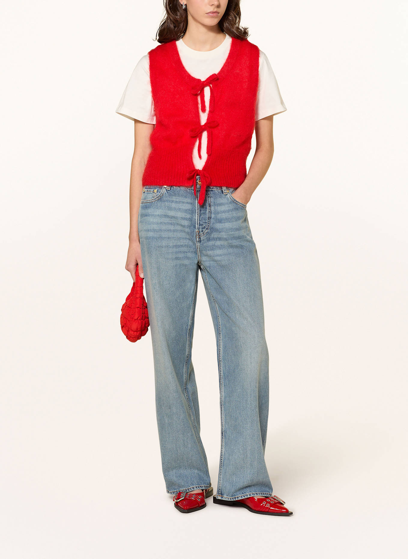 GANNI Straight džíny IZEY: 567 MID BLUE VINTAGE