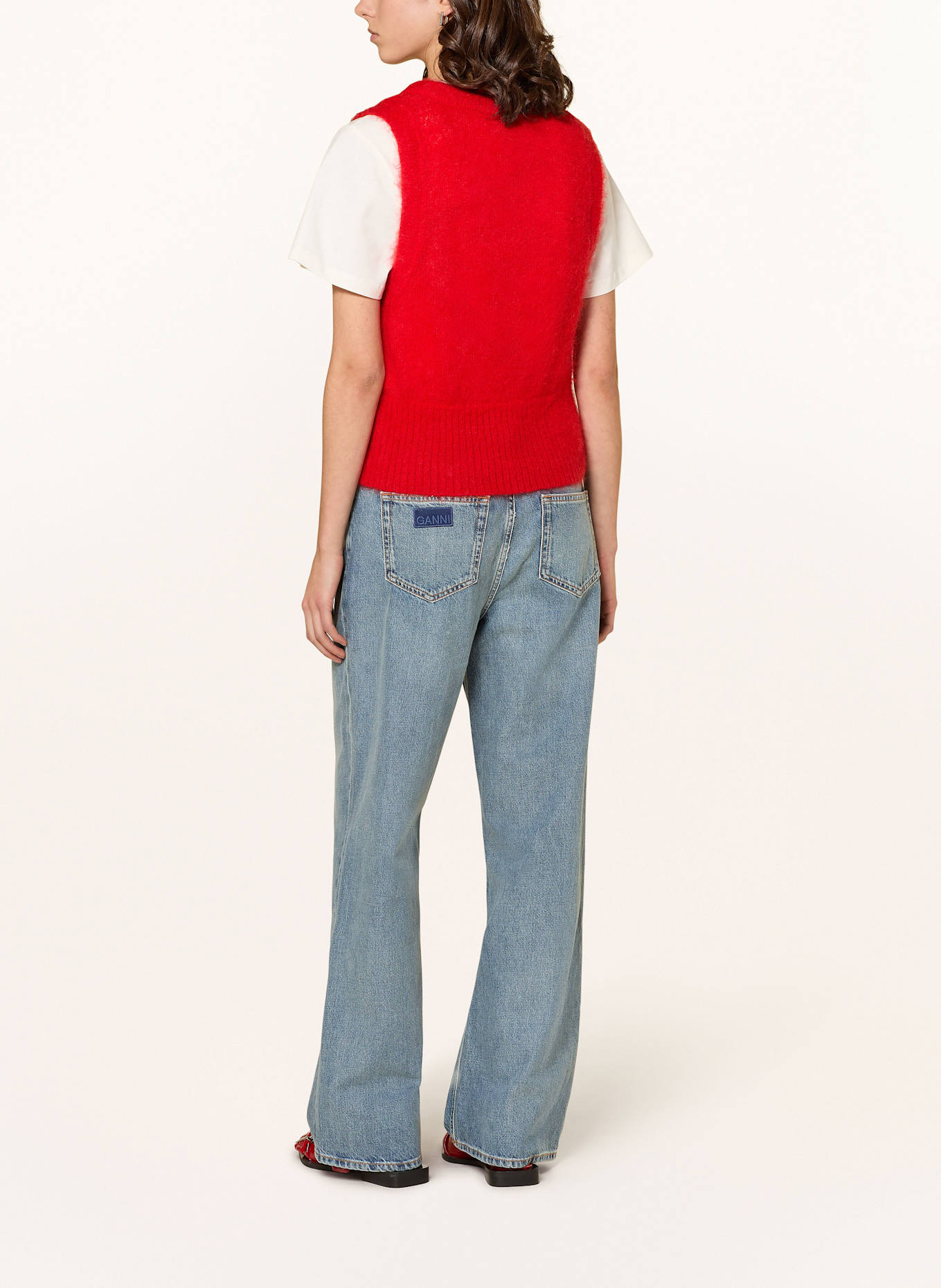 GANNI Straight džíny IZEY: 567 MID BLUE VINTAGE