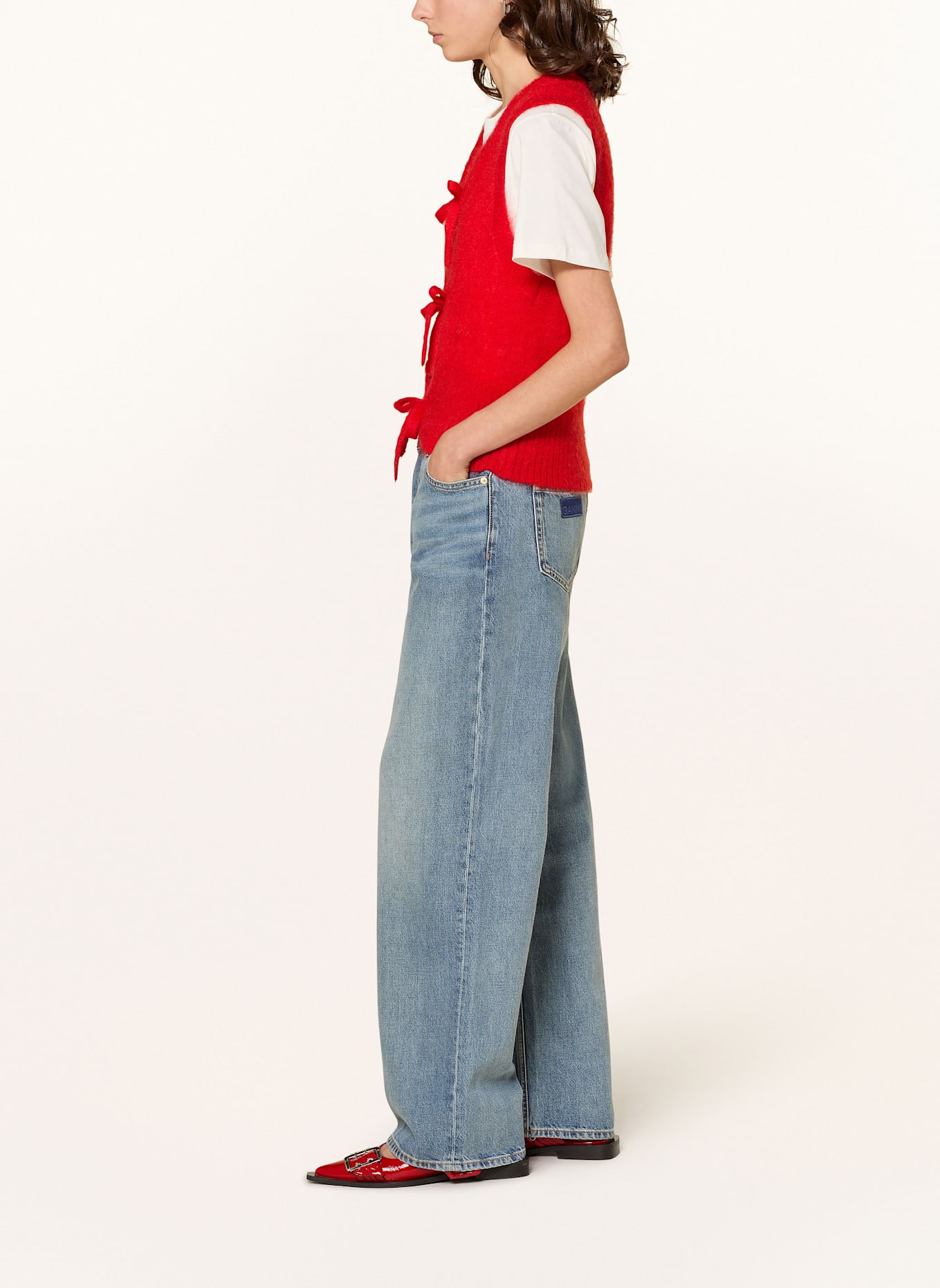 GANNI Straight džíny IZEY: 567 MID BLUE VINTAGE