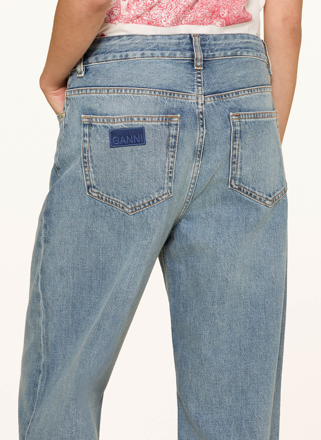 GANNI Straight džíny IZEY: 567 MID BLUE VINTAGE