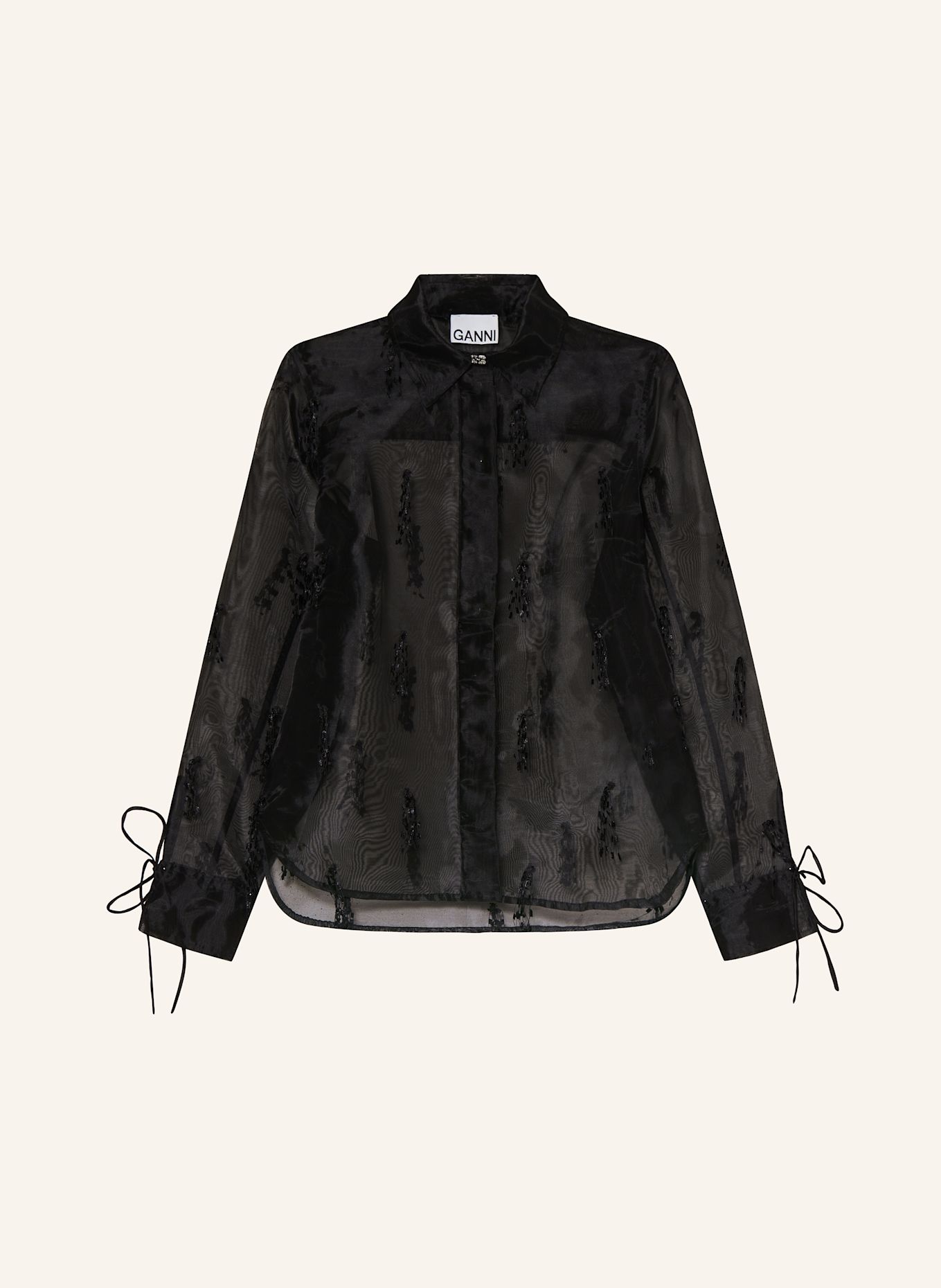 GANNI Hemdbluse: SCHWARZ