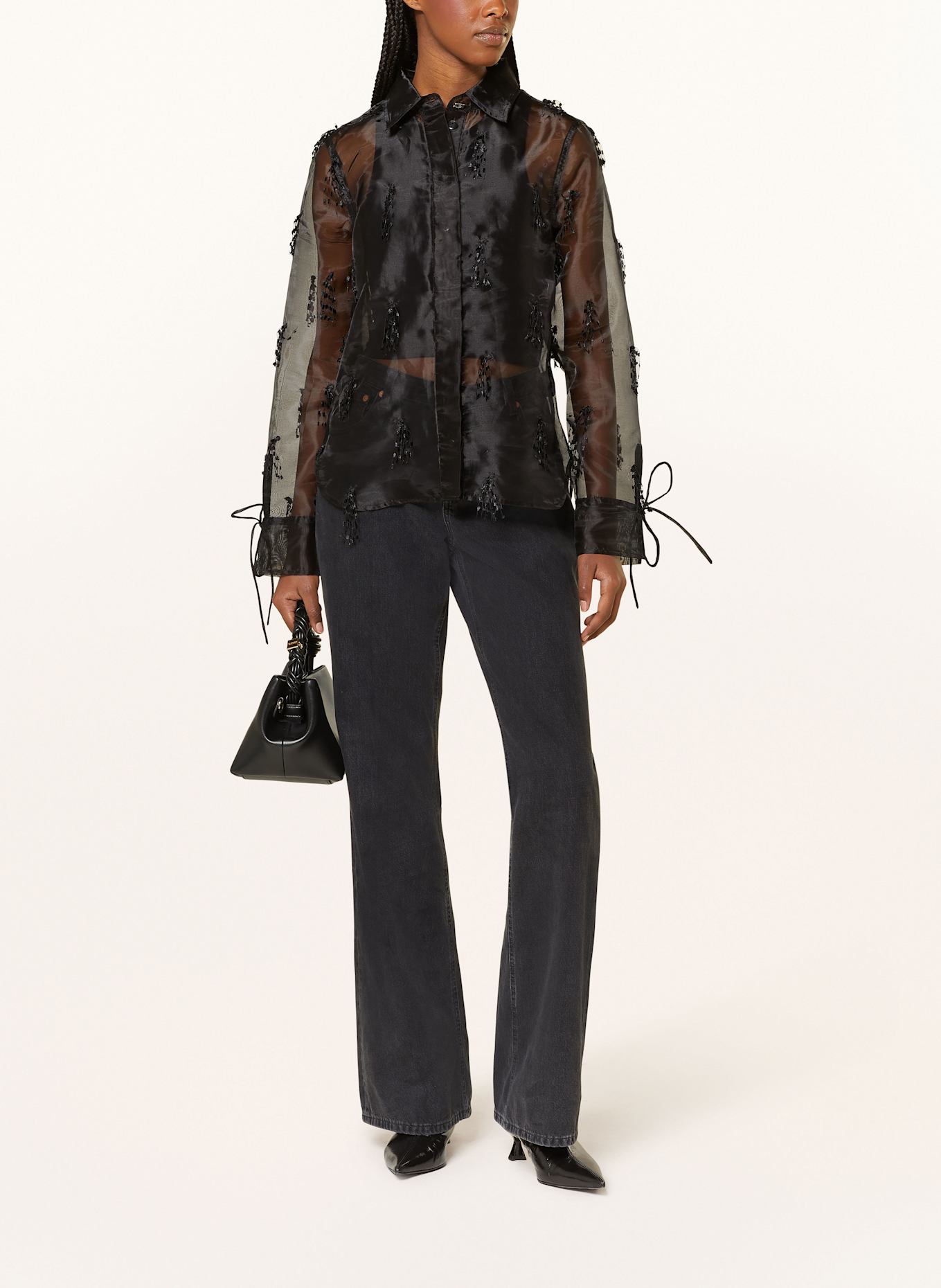 GANNI Hemdbluse: SCHWARZ