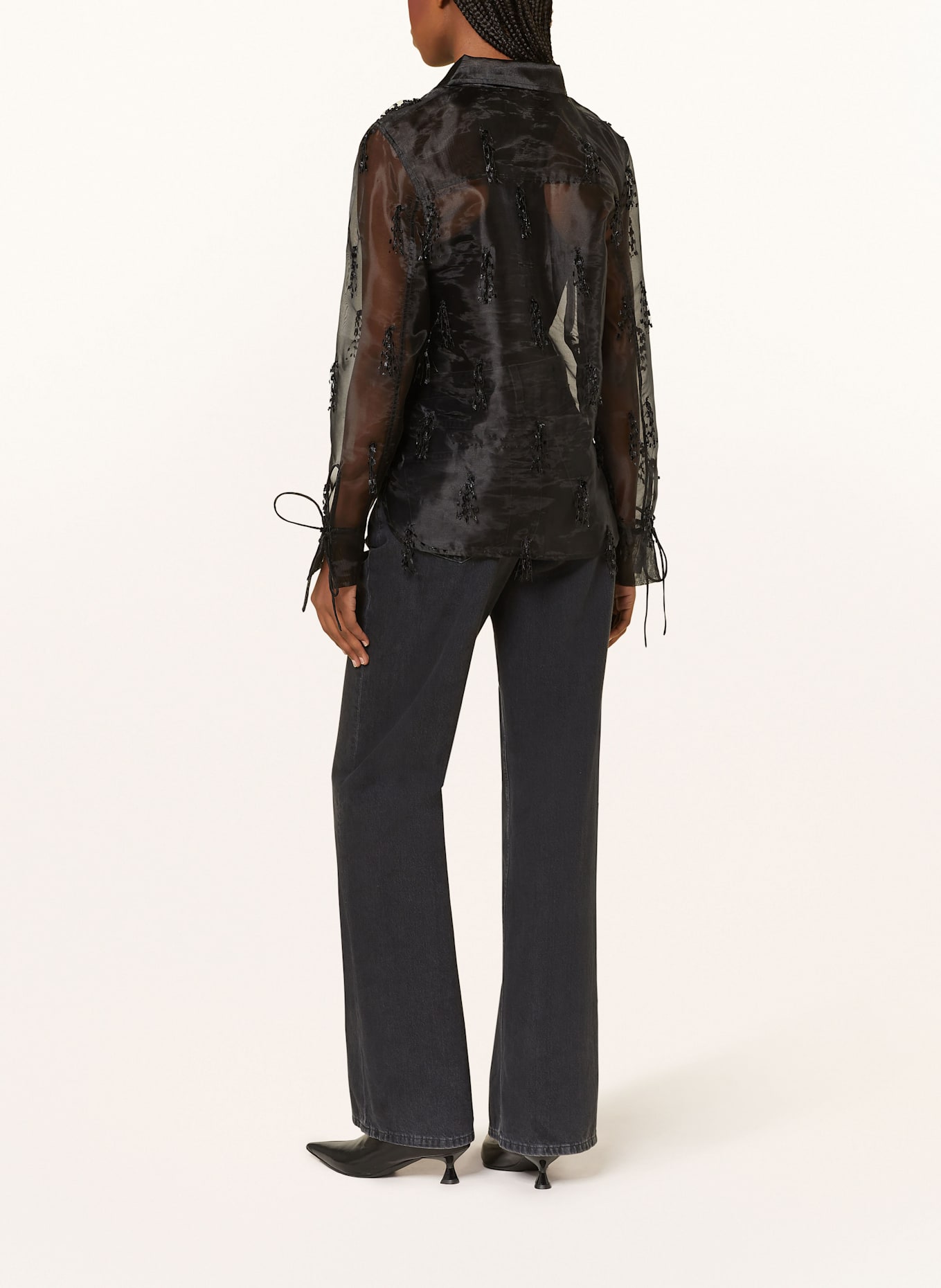 GANNI Hemdbluse: SCHWARZ