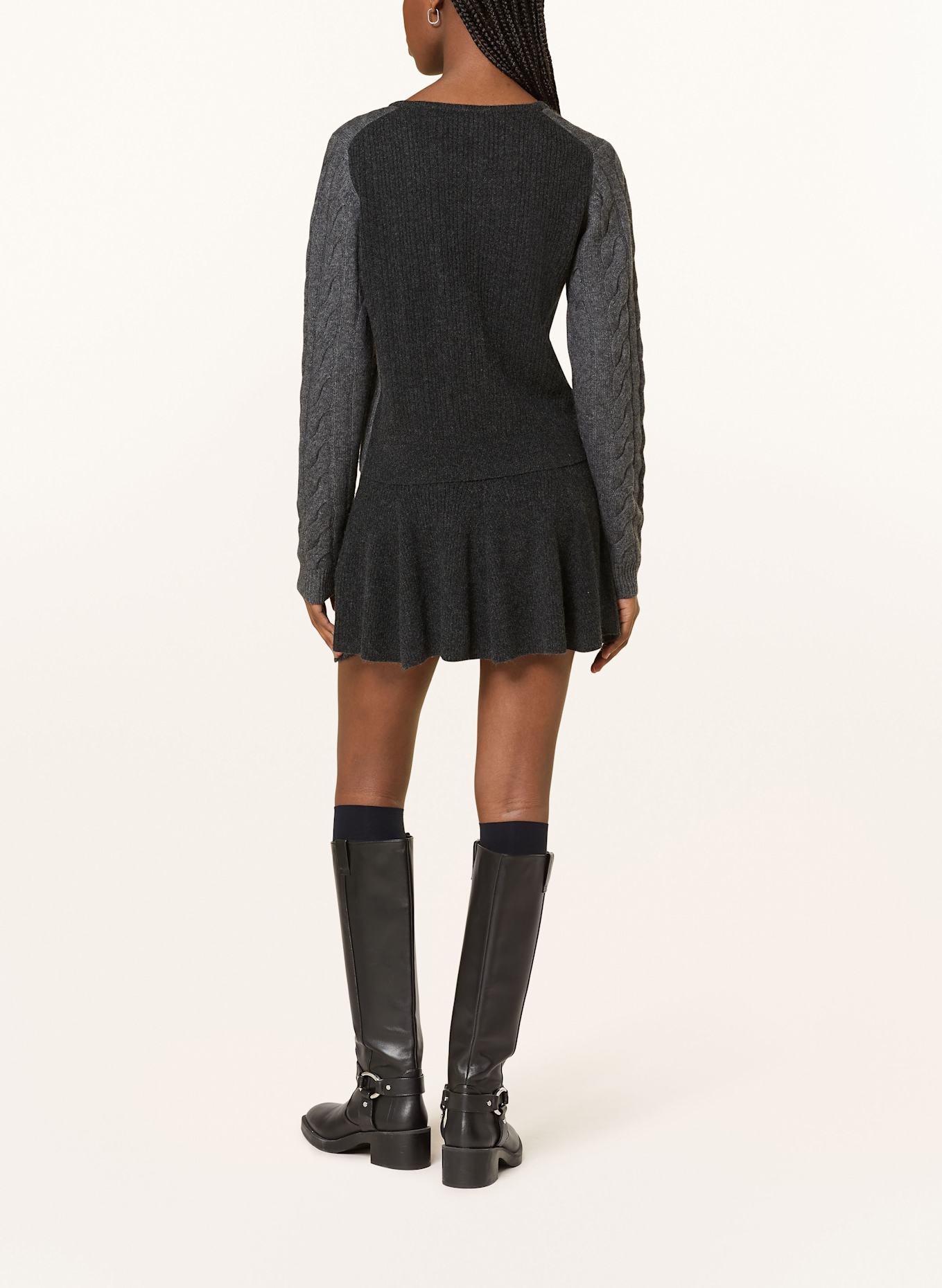 GANNI Strickrock mit Cashmere, Farbe: DUNKELGRAU (Bild 3)