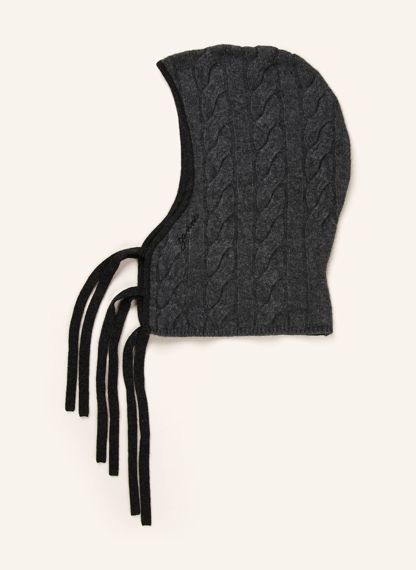 GANNI Balaclava mit Cashmere: DUNKELGRAU