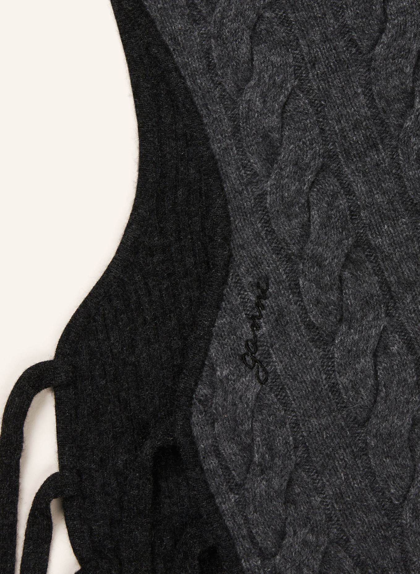 GANNI Balaclava mit Cashmere: DUNKELGRAU