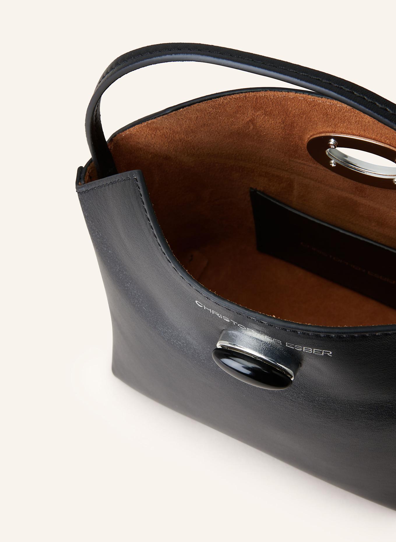 CHRISTOPHER ESBER Handtasche TURNLOCK MINI: SCHWARZ