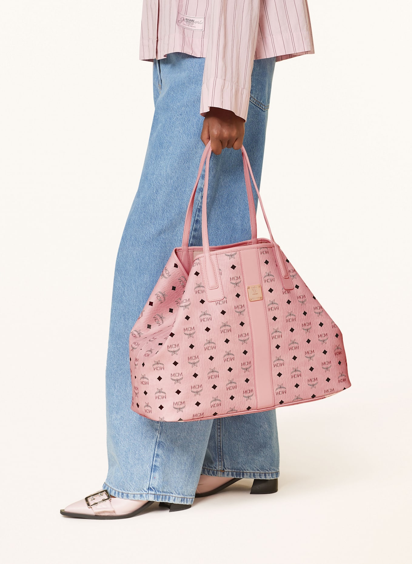 MCM Shopper LIZ VI LARGE mit abnehmbarer Pouch, Farbe: ROSA (Bild 5)