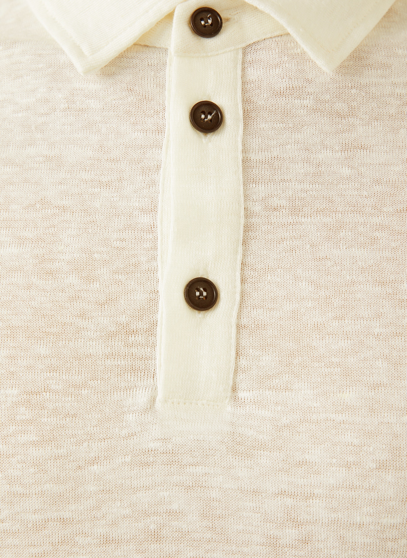 GIORGIO ARMANI Jersey polo shirt made of linen in ecru