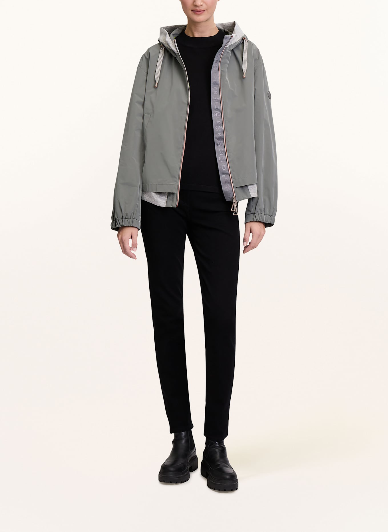 GIL BRET Blouson: KHAKI / SVĚTLE ŠEDÁ