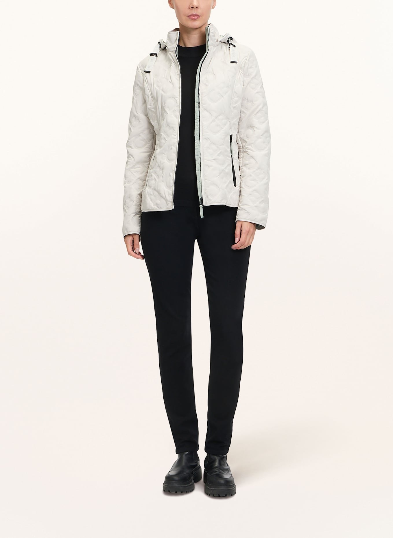 GIL BRET Steppjacke mit abnehmbarer Kapuze: CREME