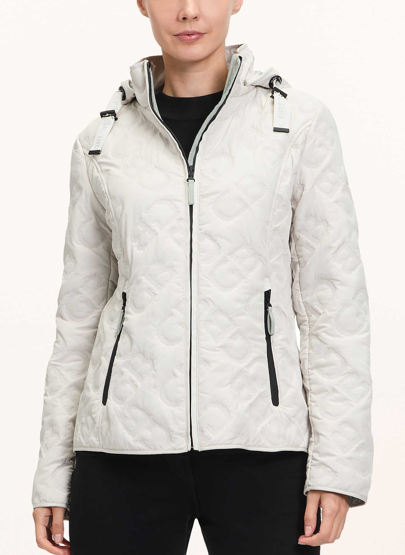 GIL BRET Steppjacke mit abnehmbarer Kapuze: CREME