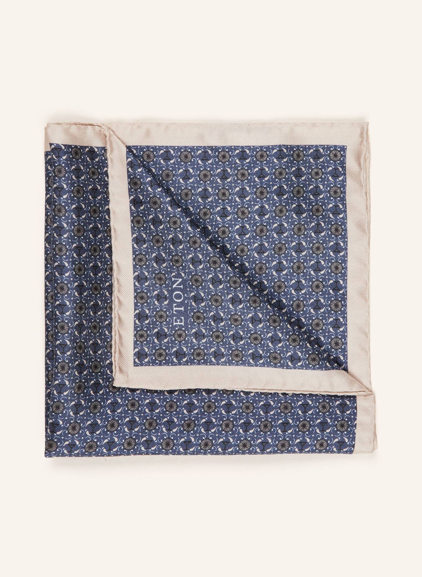 ETON Pocket square in silk: DARK BLUE / LIGHT GRAY