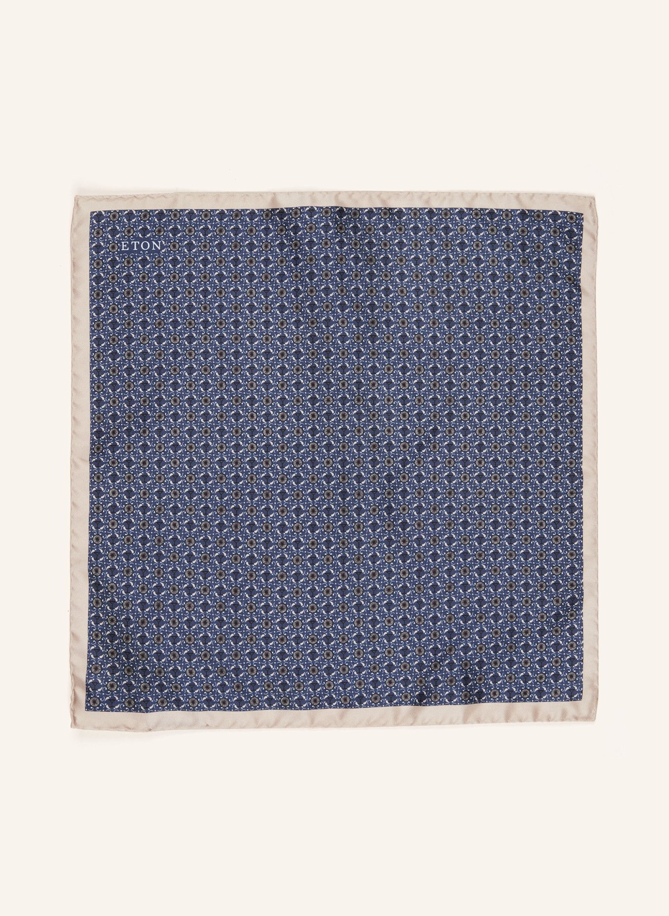 ETON Pocket square in silk: DARK BLUE / LIGHT GRAY