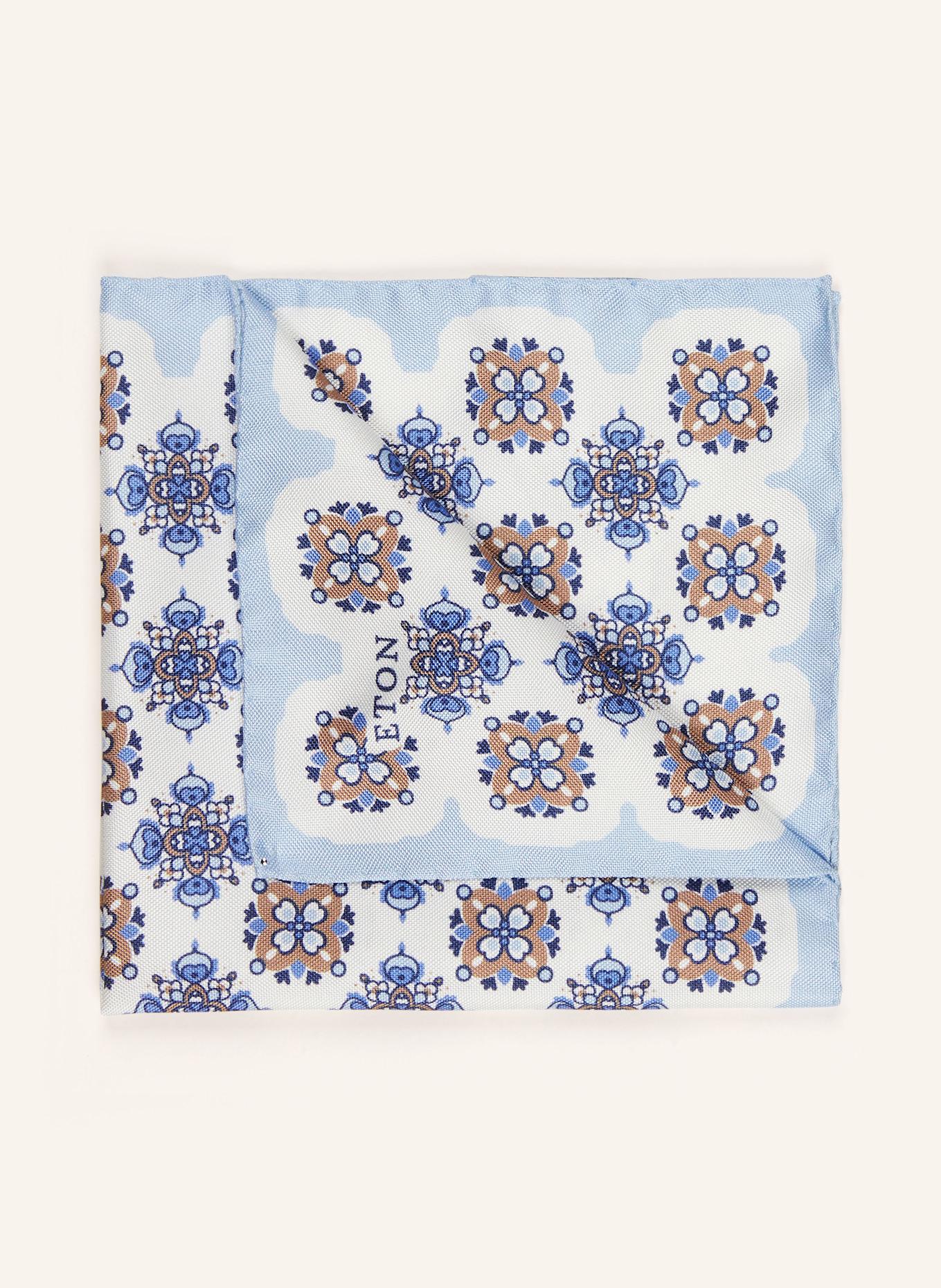 ETON Pocket square in silk: WHITE / LIGHT BLUE / TAUPE