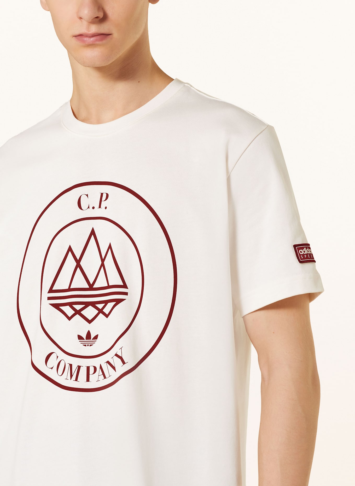 adidas Originals T shirt CP SPZL in white dark red
