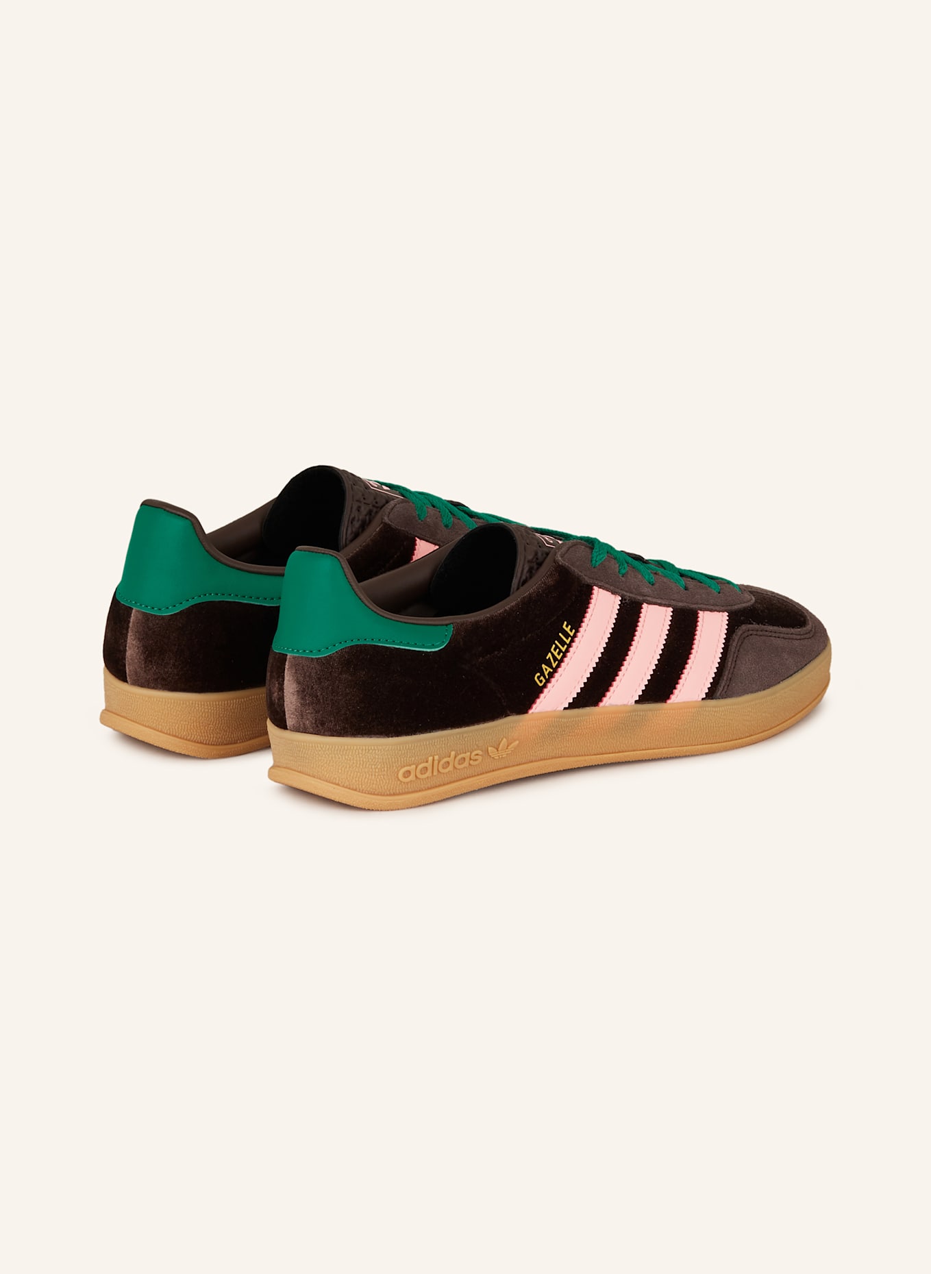adidas Originals Sneaker GAZELLE INDOOR: DUNKELBRAUN/ GRÜN/ ROSA