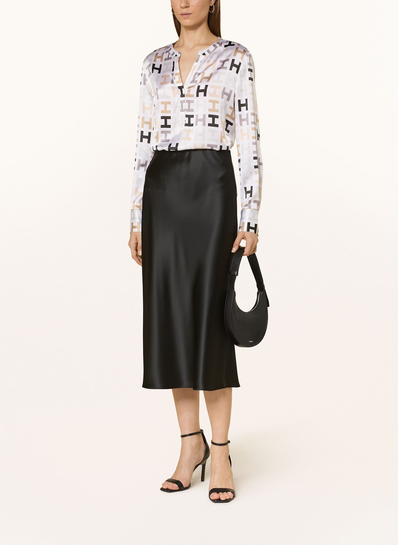 HERZEN'S ANGELEGENHEIT Spódnica satynowa: CZARNY