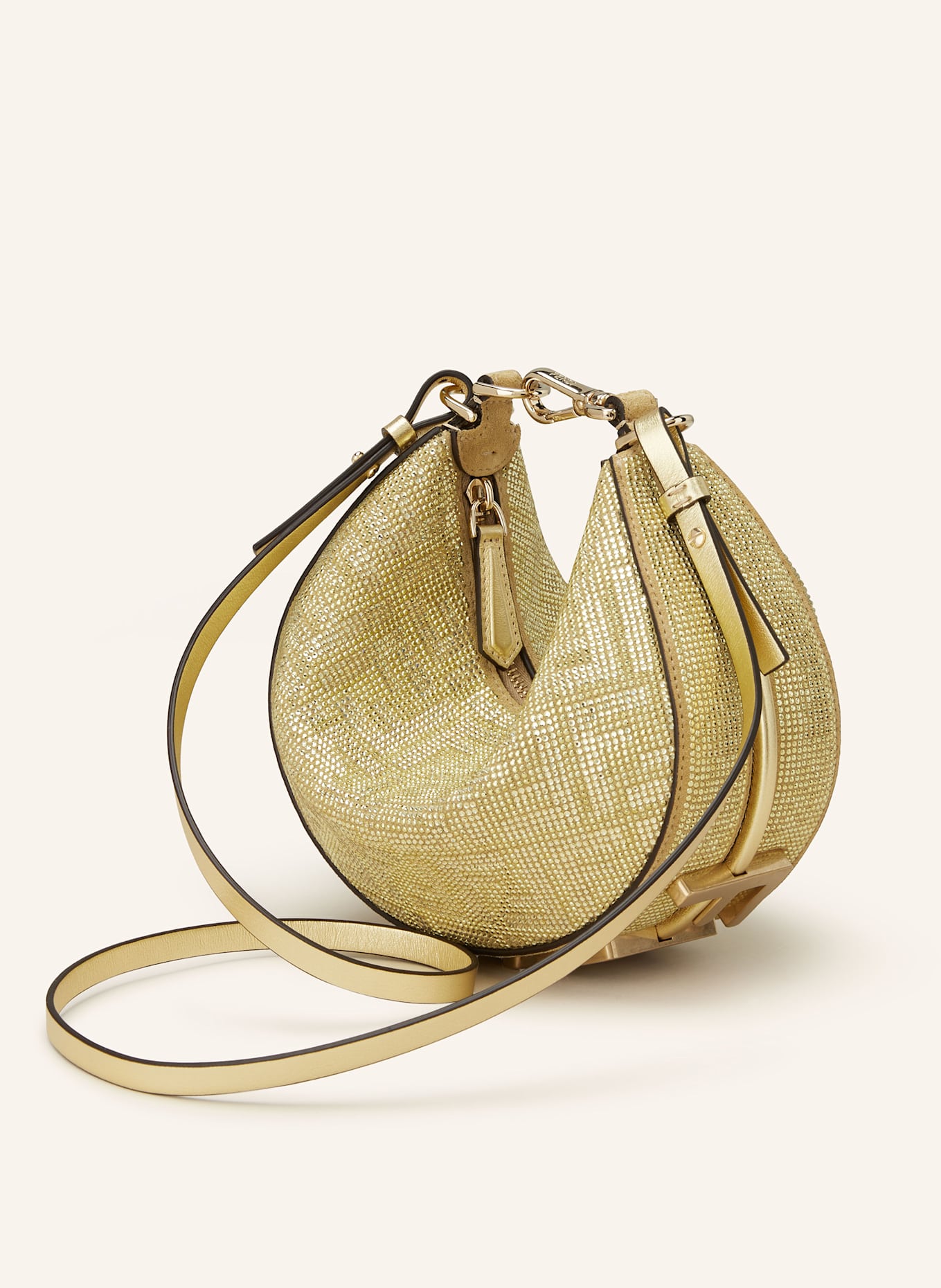 FENDI Handtasche FENDIGRAPHY MINI mit Schmucksteinen: GOLD
