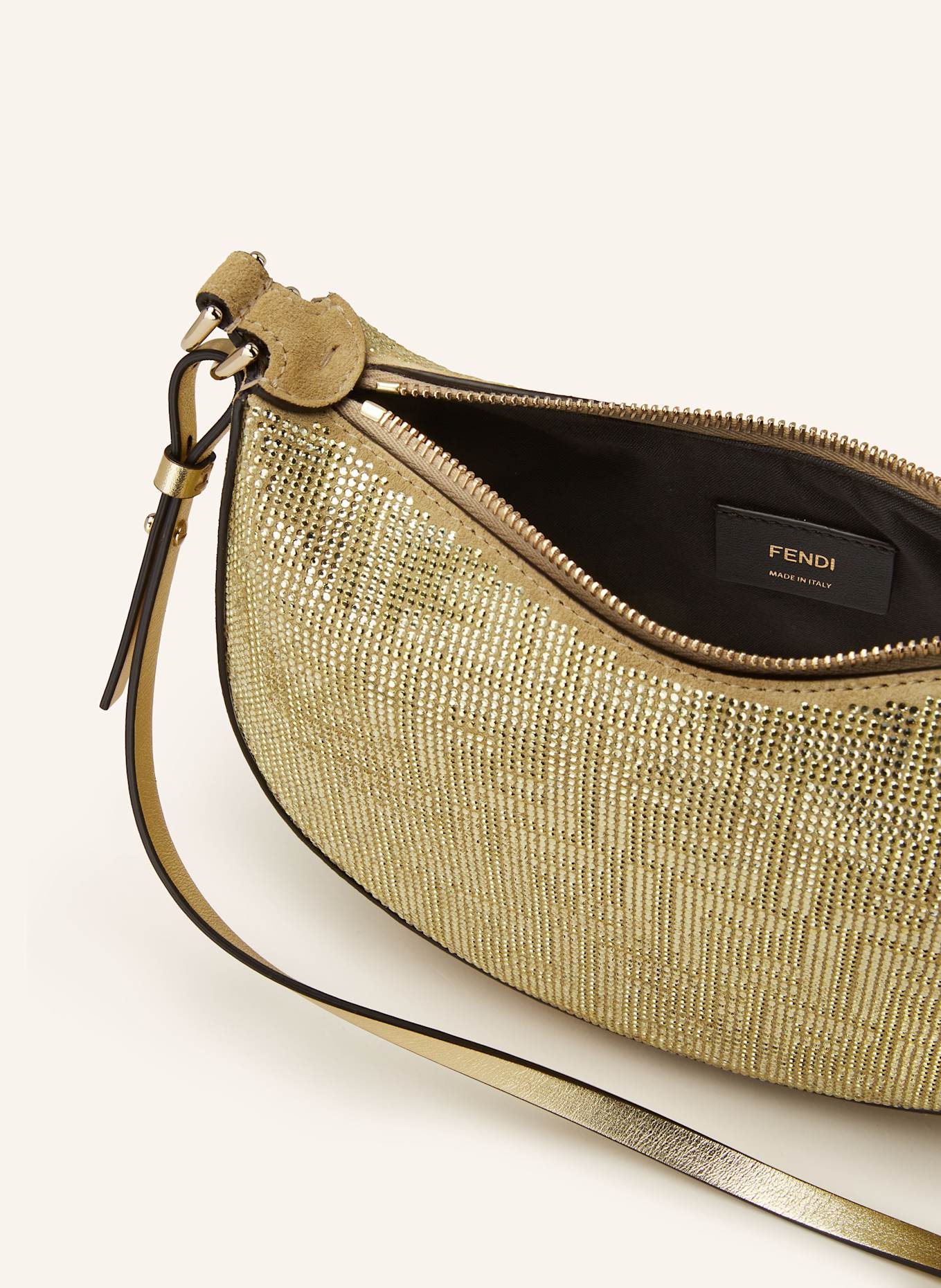 FENDI Handtasche FENDIGRAPHY MINI mit Schmucksteinen: GOLD