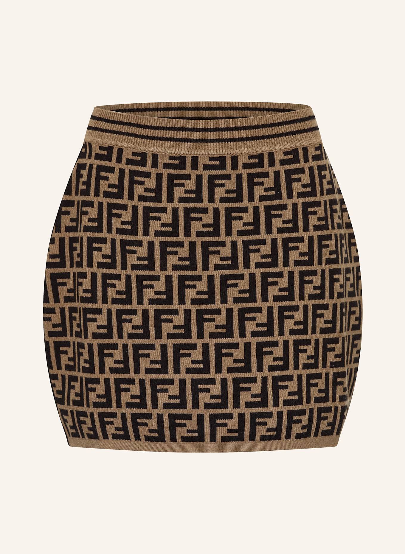 FENDI Strickrock: SCHWARZ/ BRAUN