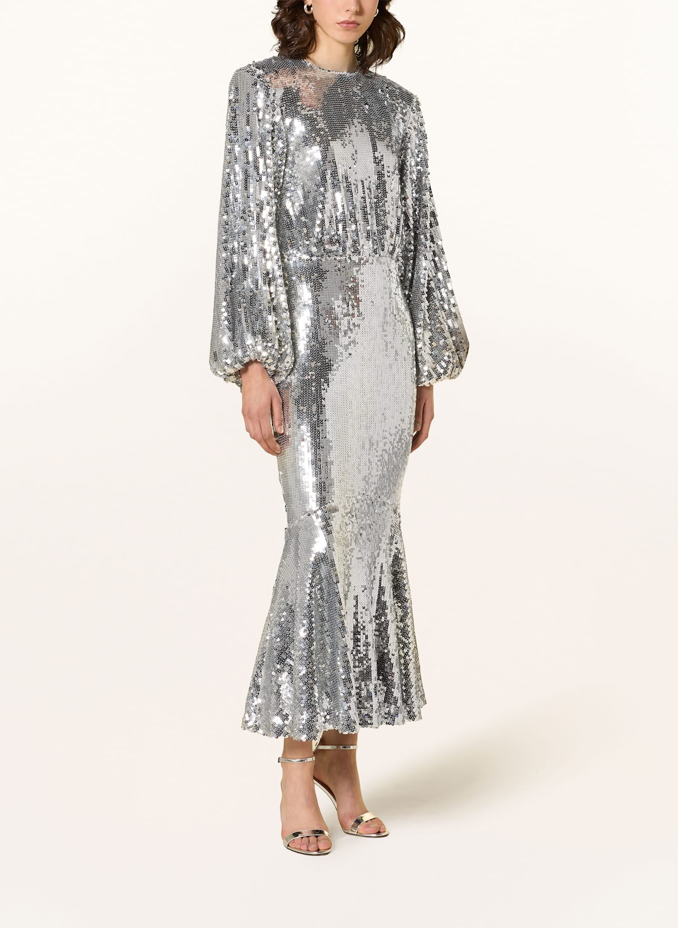 ROTATE Sukienka z cekinami: SREBRNY