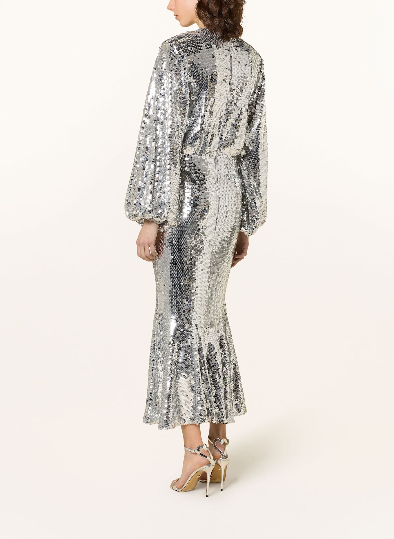 ROTATE Sukienka z cekinami: SREBRNY