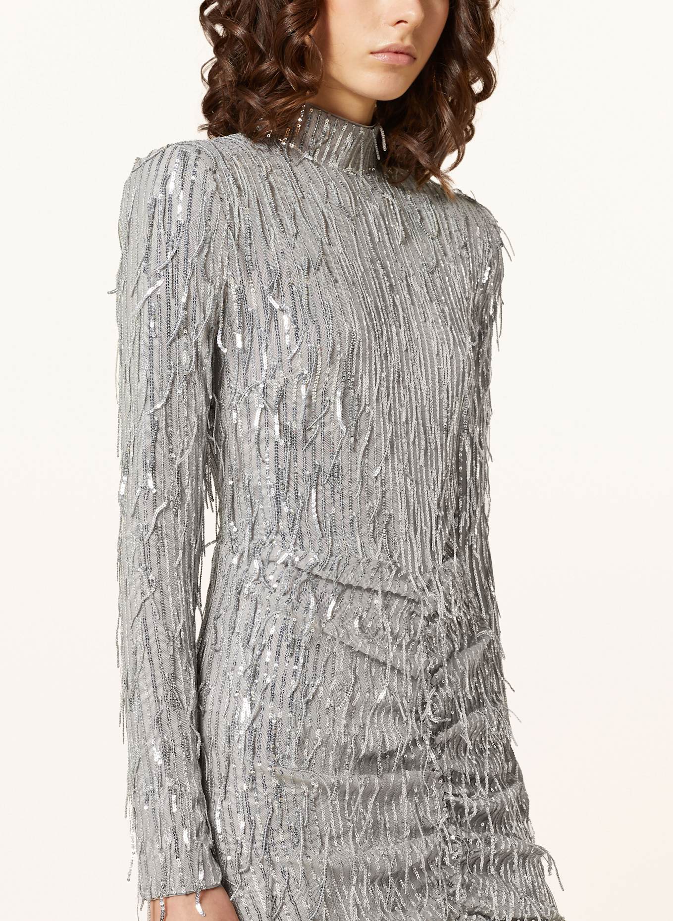 ROTATE Kleid mit Pailletten: SILBER
