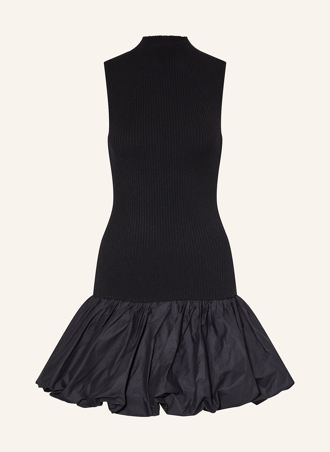 ROTATE Dress in mixed materials: BLACK
