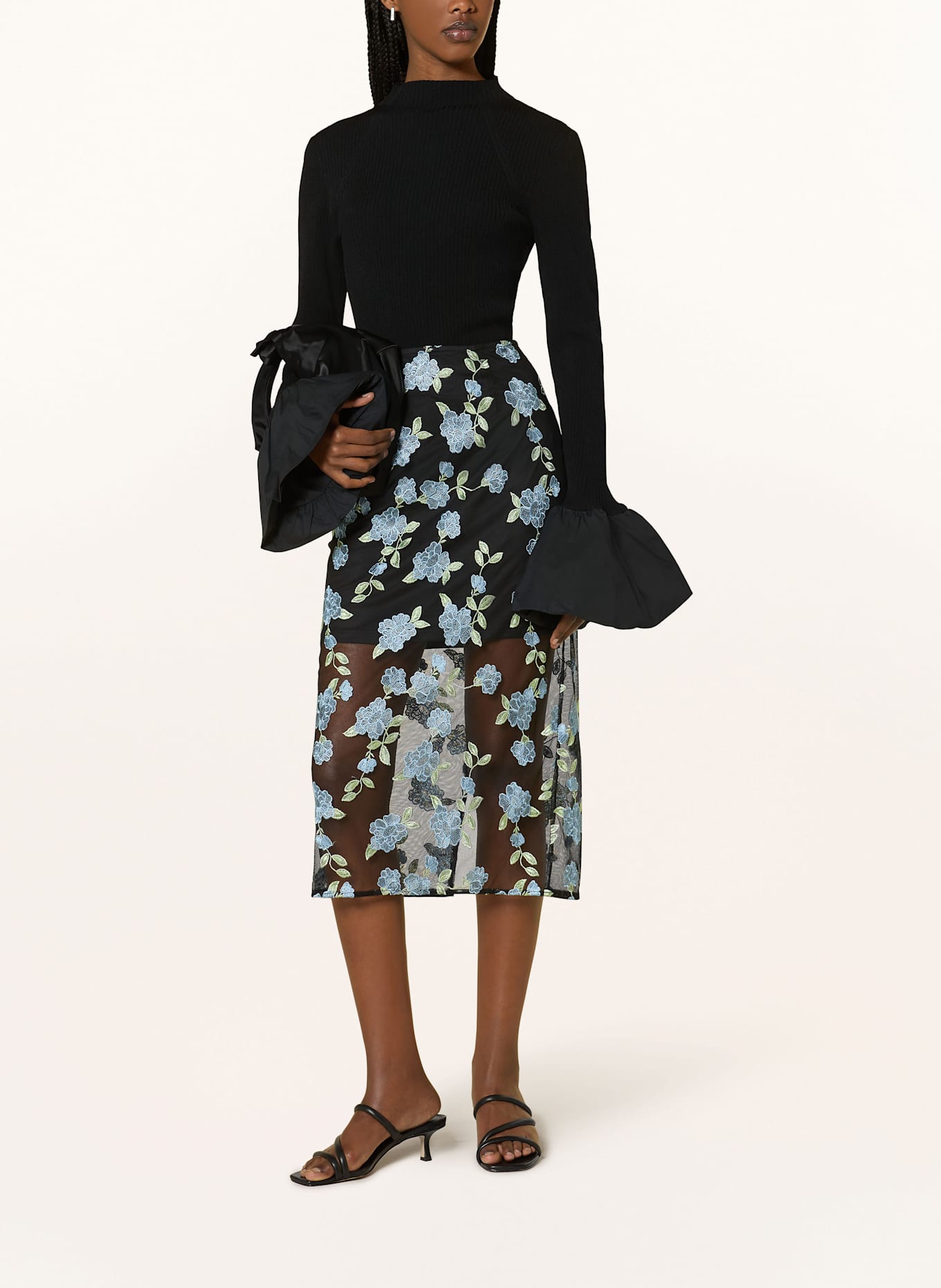 ROTATE Spódnica z siateczki: CZARNY / JASNONIEBIESKI / JASNOZIELONY