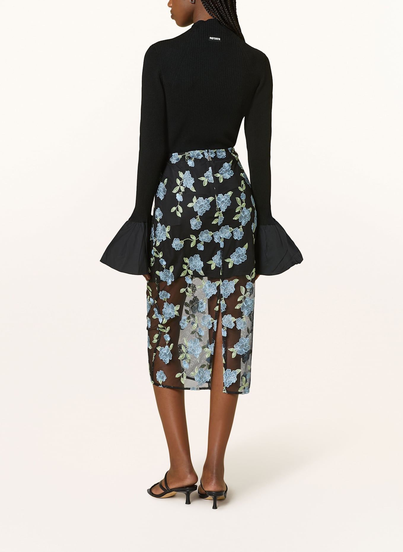 ROTATE Spódnica z siateczki: CZARNY / JASNONIEBIESKI / JASNOZIELONY