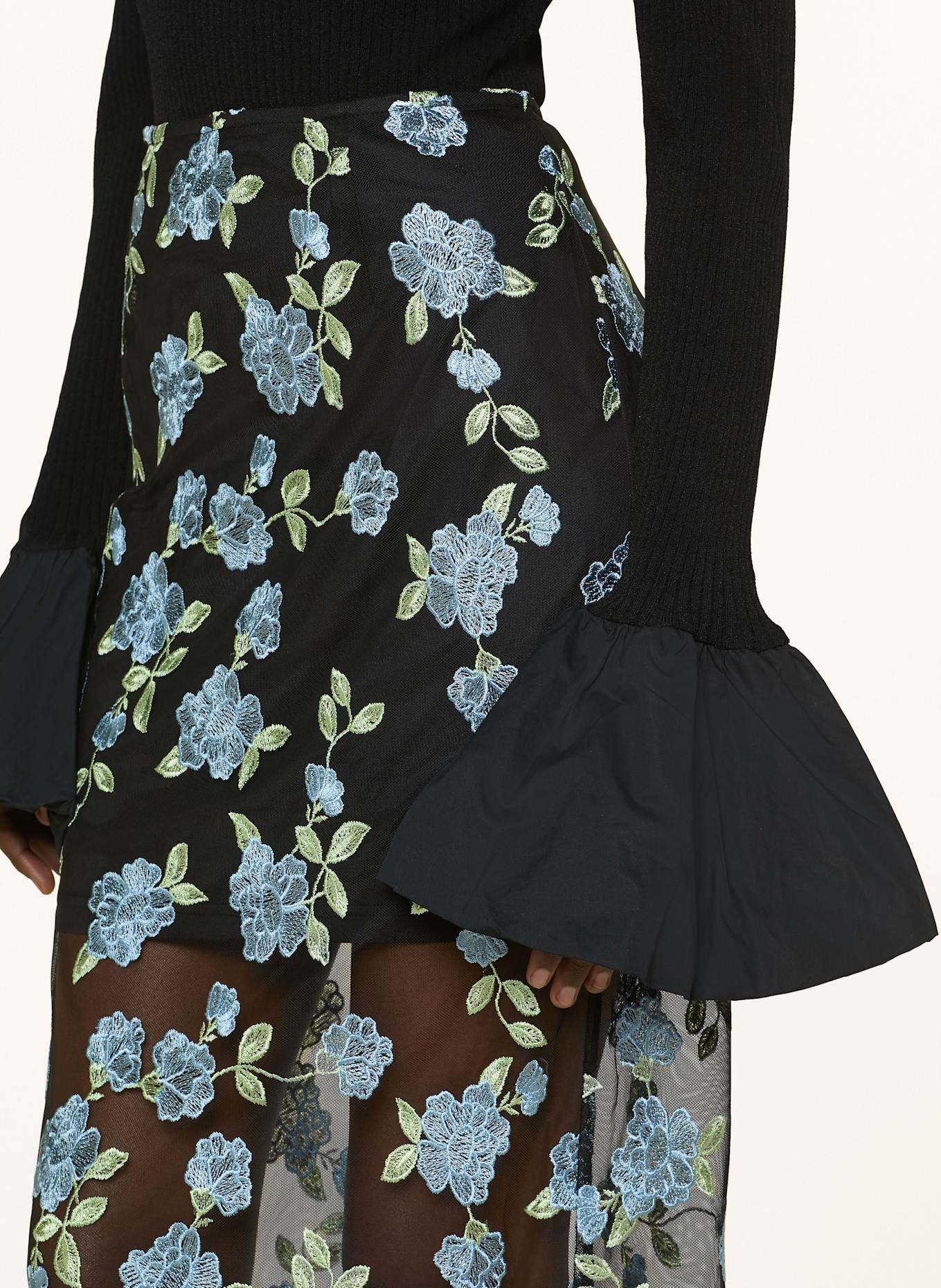 ROTATE Spódnica z siateczki: CZARNY / JASNONIEBIESKI / JASNOZIELONY