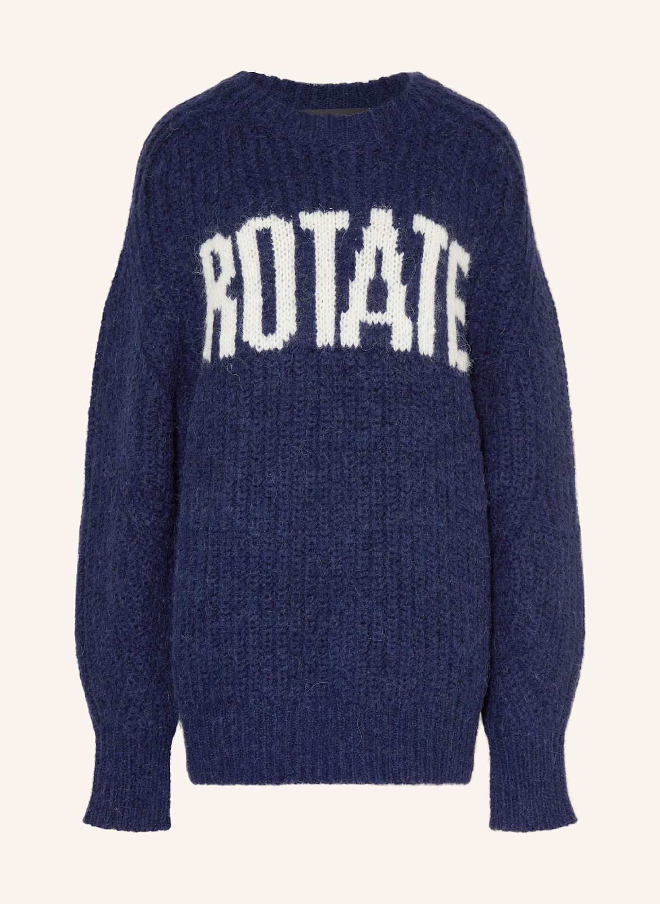 ROTATE Pullover: DUNKELBLAU / WEISS