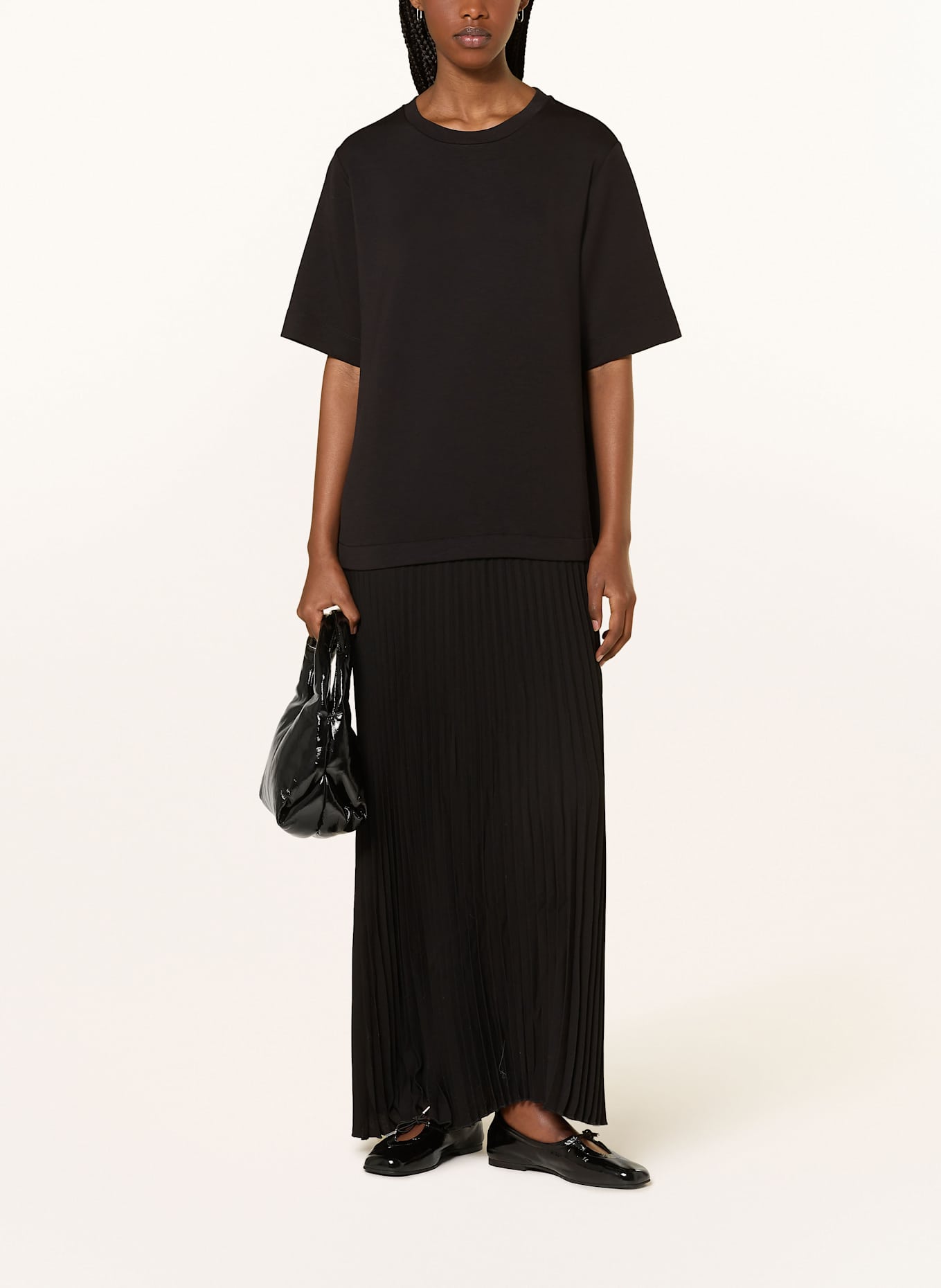 InWear Kleid LAICENTIW im Materialmix mit Plissees: SCHWARZ