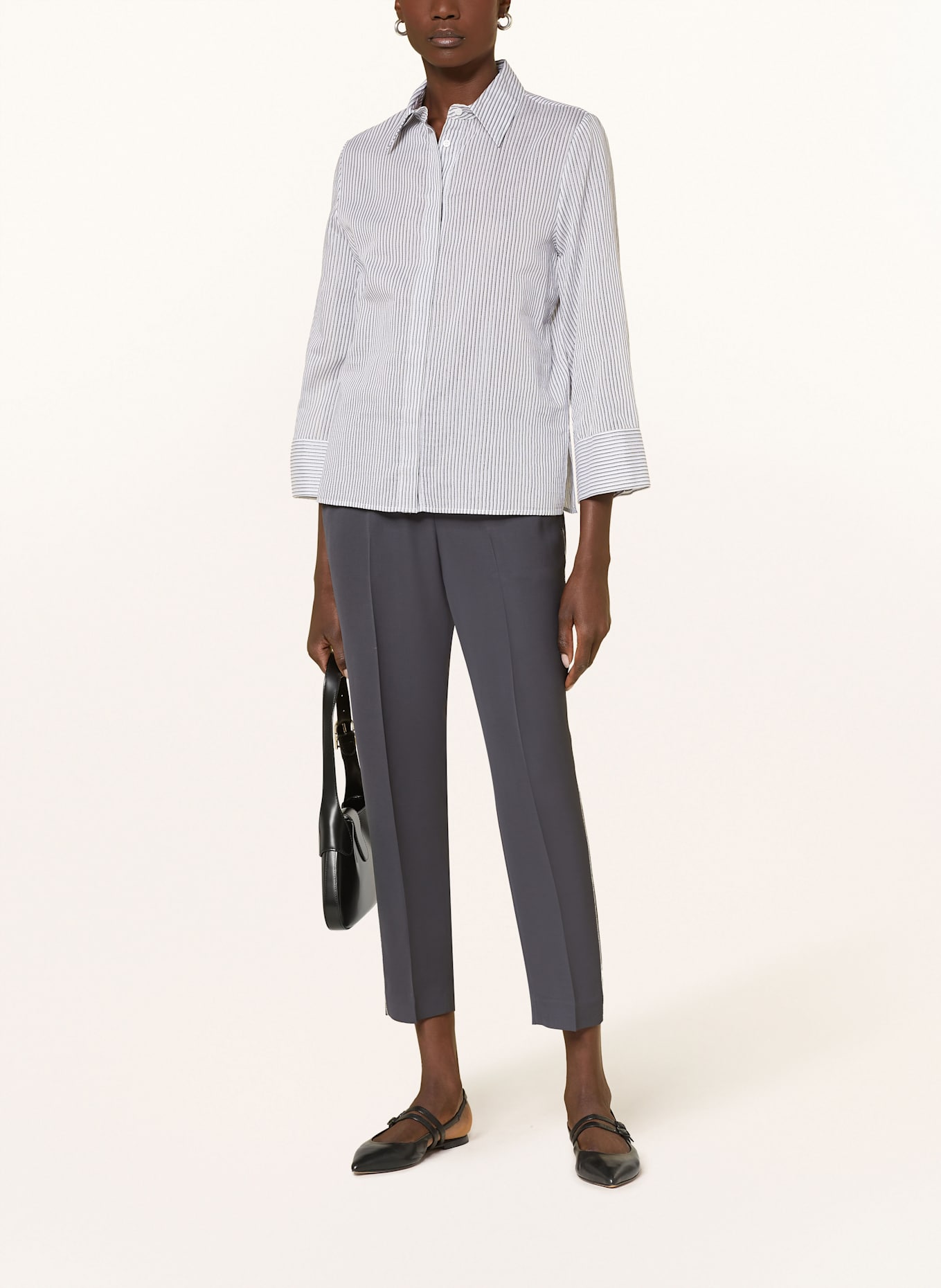 PESERICO Košilová halenka s třpytivou přízí a 3/4 rukávem, Barva: Tvůj košík je prázdný (Obrázek 2)