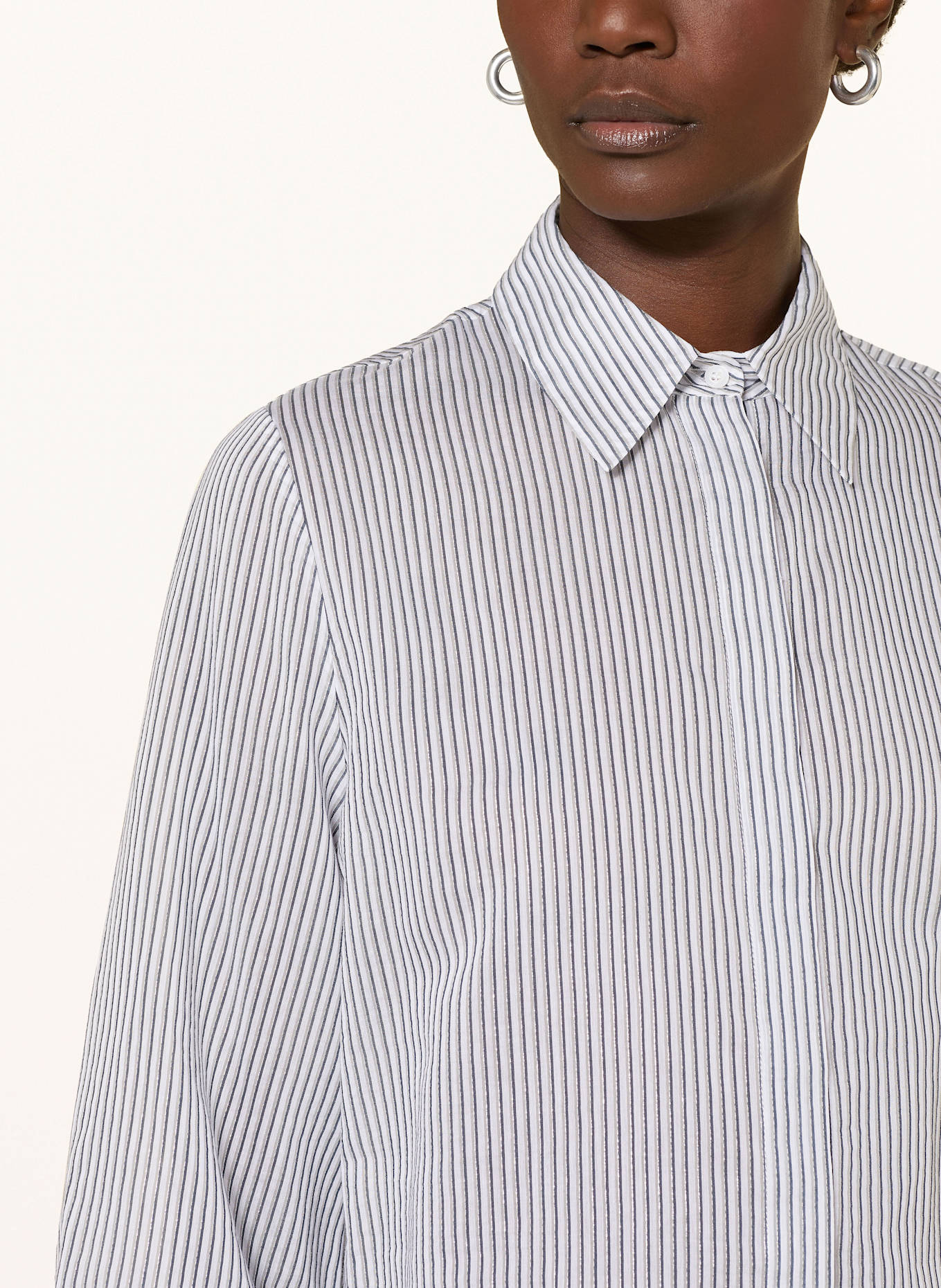 PESERICO Košilová halenka s třpytivou přízí a 3/4 rukávem, Barva: Tvůj košík je prázdný (Obrázek 4)