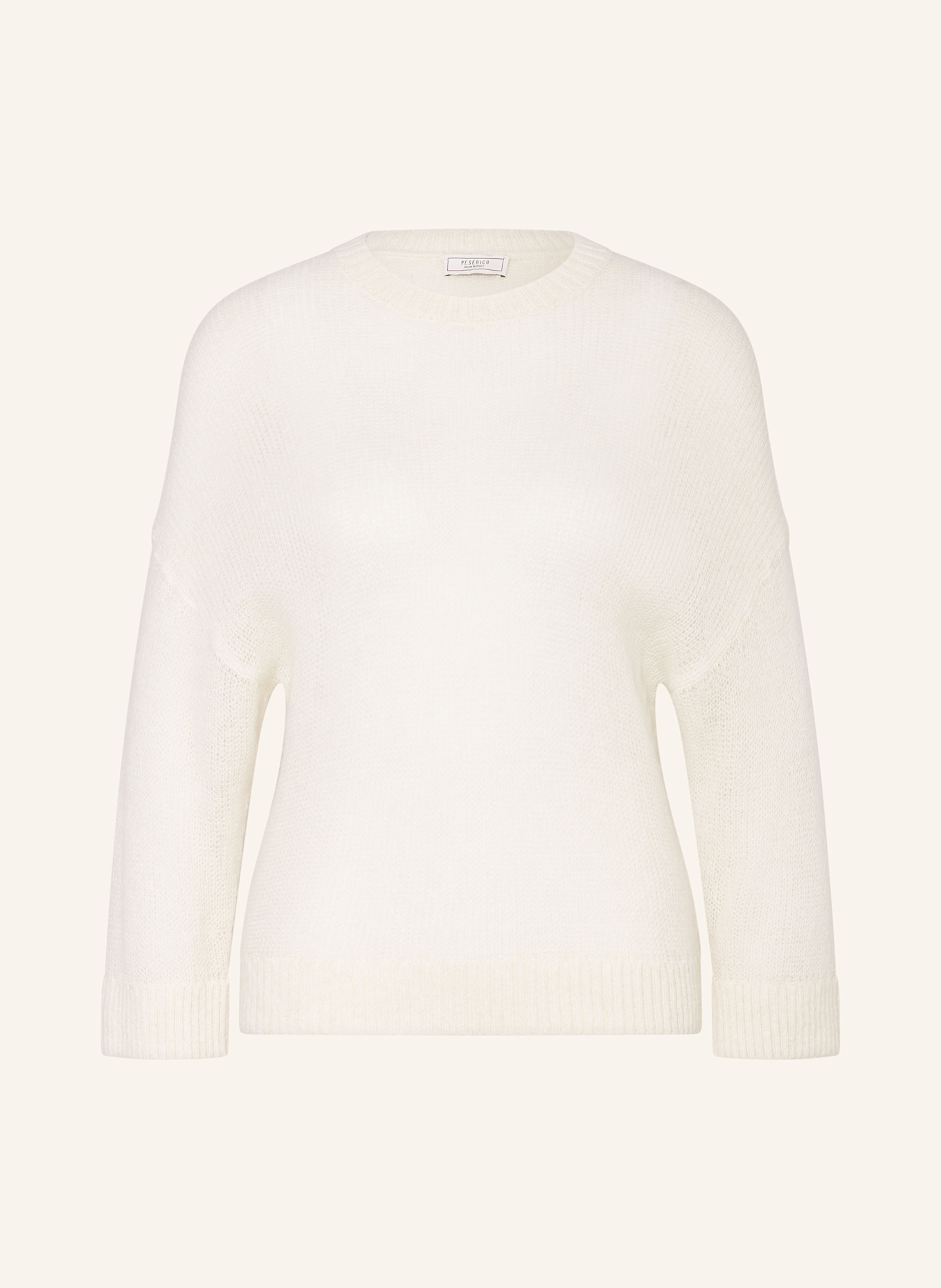 PESERICO Sweater with alpaca and glitter thread: WHITE
