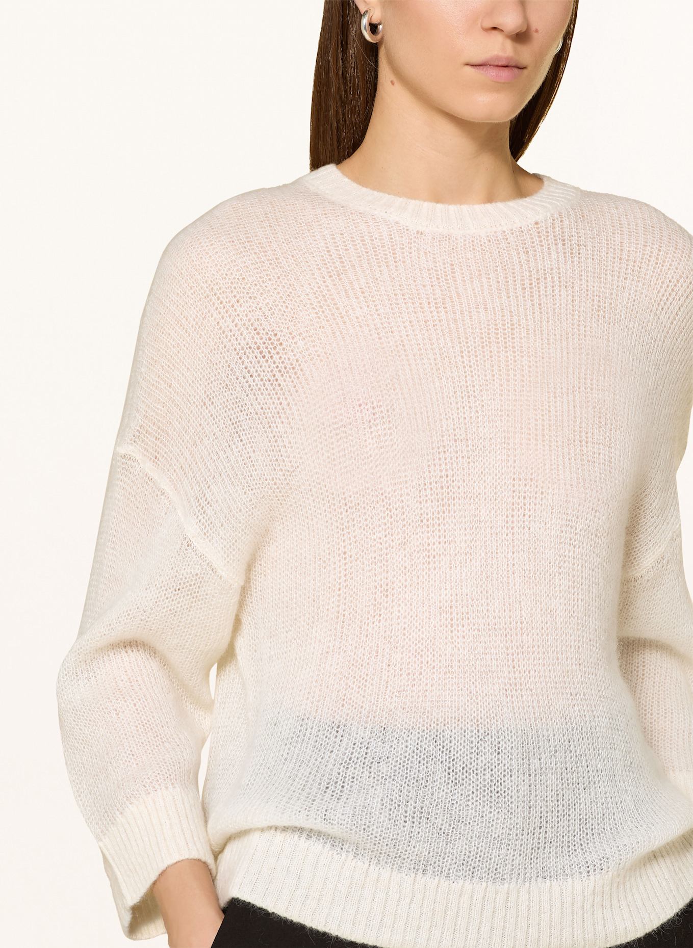 PESERICO Sweater with alpaca and glitter thread: WHITE