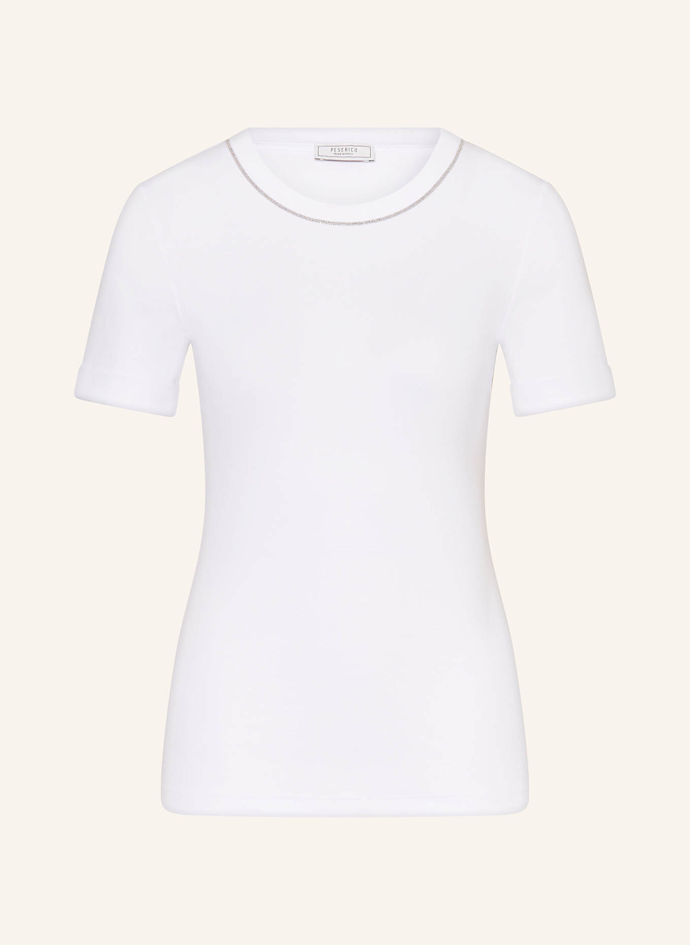 PESERICO Tričko s ozdobnými kamínky, Barva: BÍLÁ (Obrázek 1)