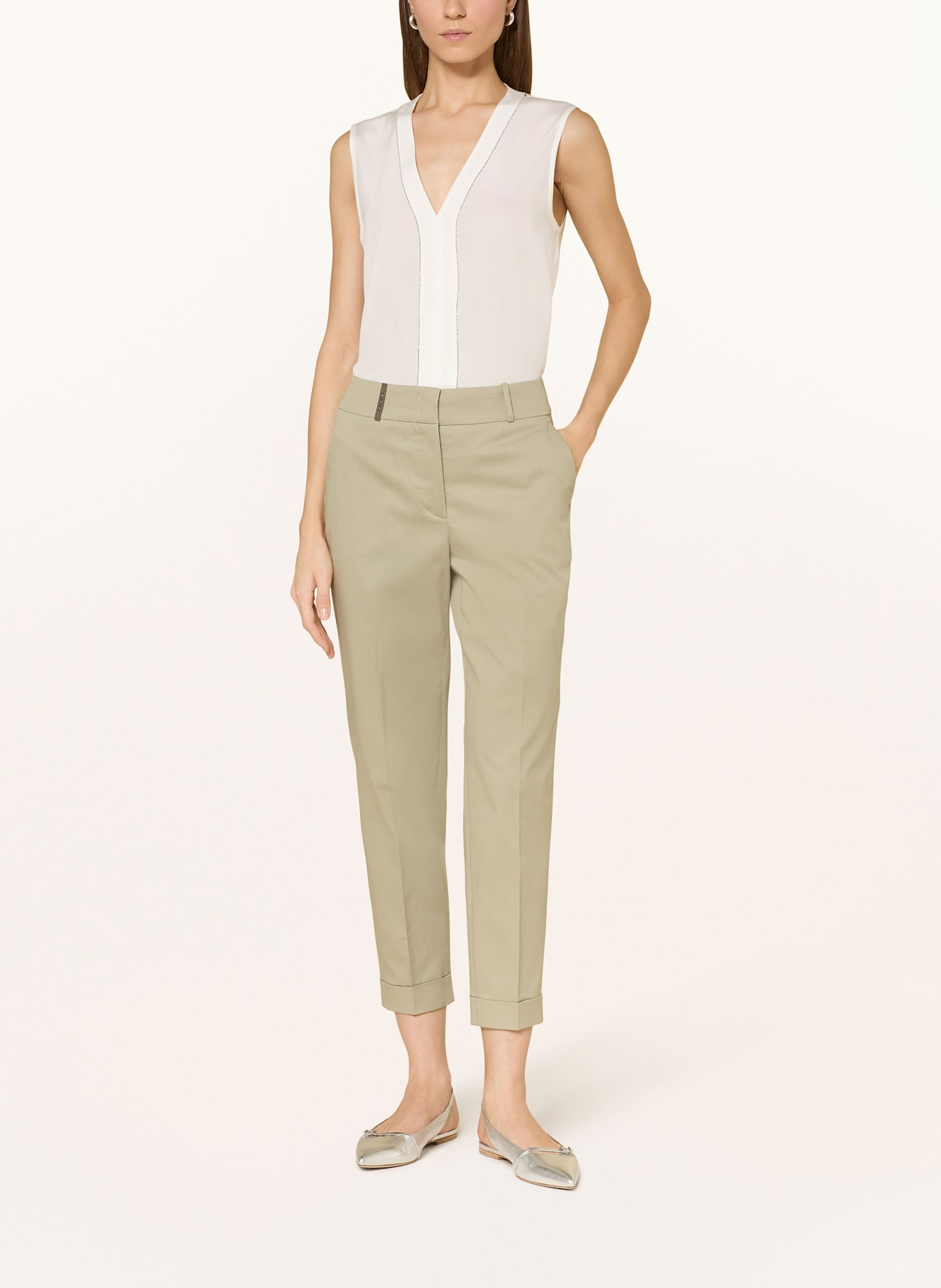 PESERICO 7/8 pants, Color: LIGHT GREEN (Image 2)