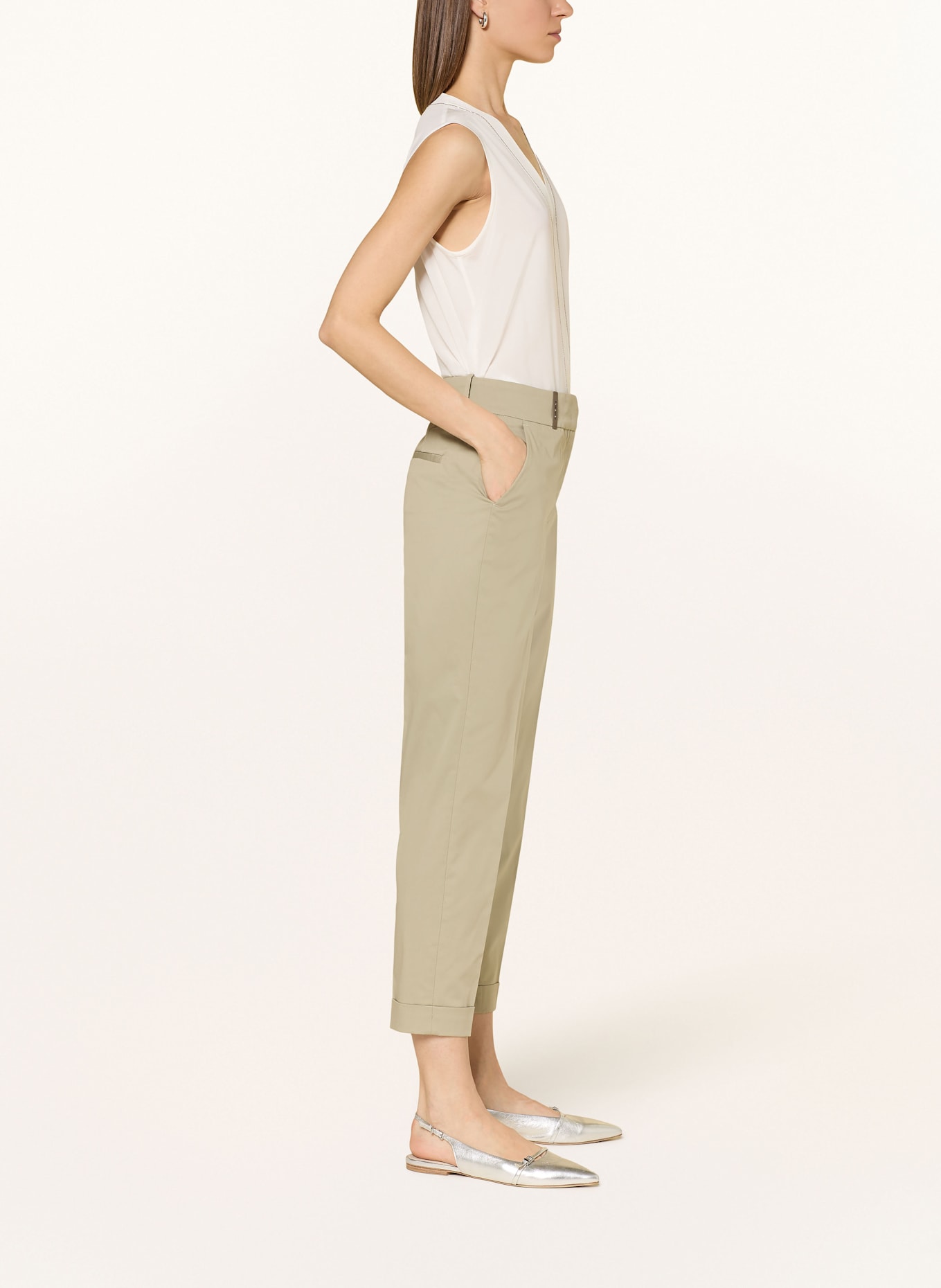 PESERICO 7/8 pants, Color: LIGHT GREEN (Image 4)