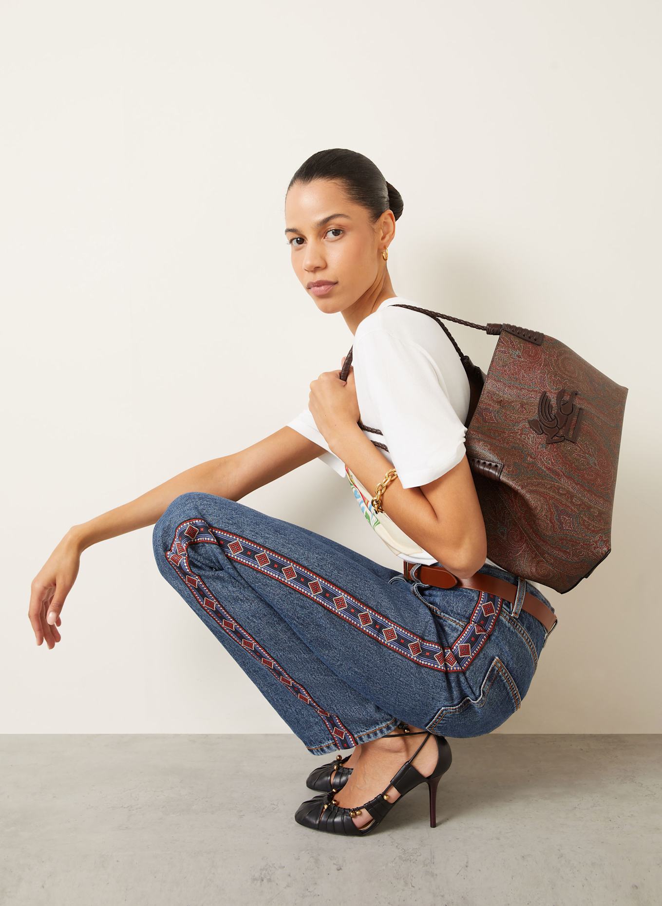 ETRO Sac à main SMALL avec pochette: ROUGE FONCÉ / MARRON FONCÉ