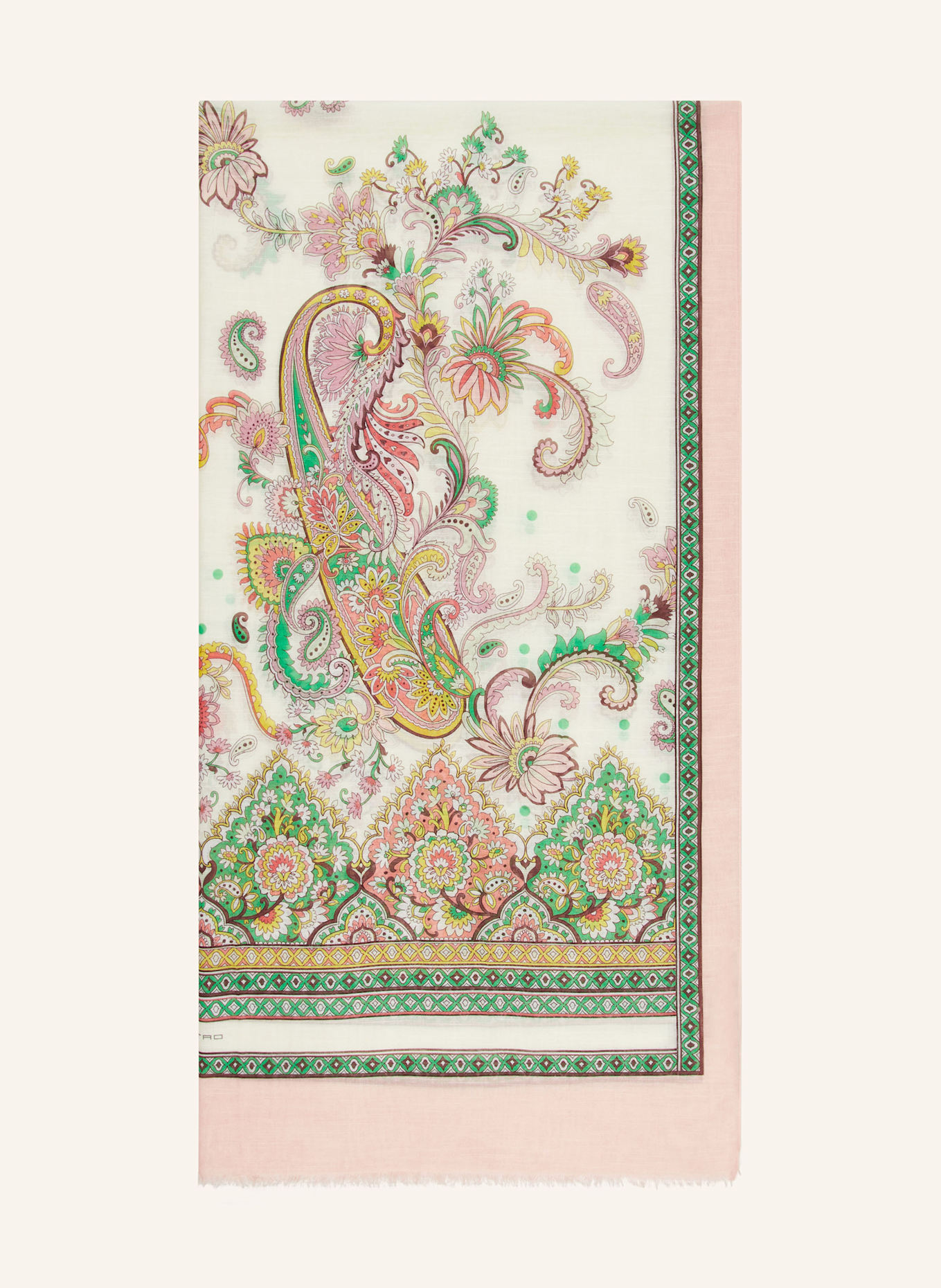 ETRO Tuch: HELLROSA / GRÜN / WEISS