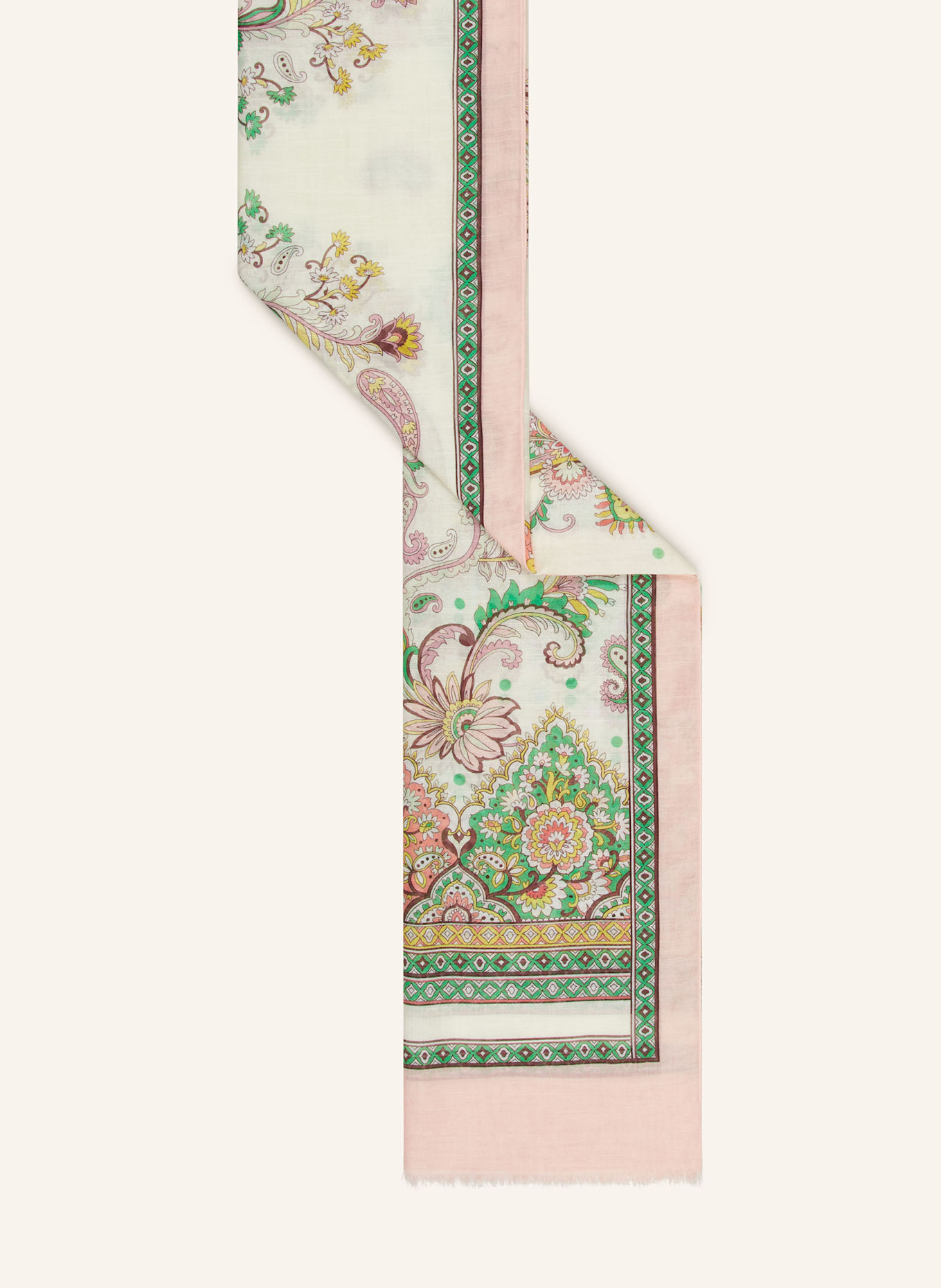 ETRO Tuch: HELLROSA / GRÜN / WEISS