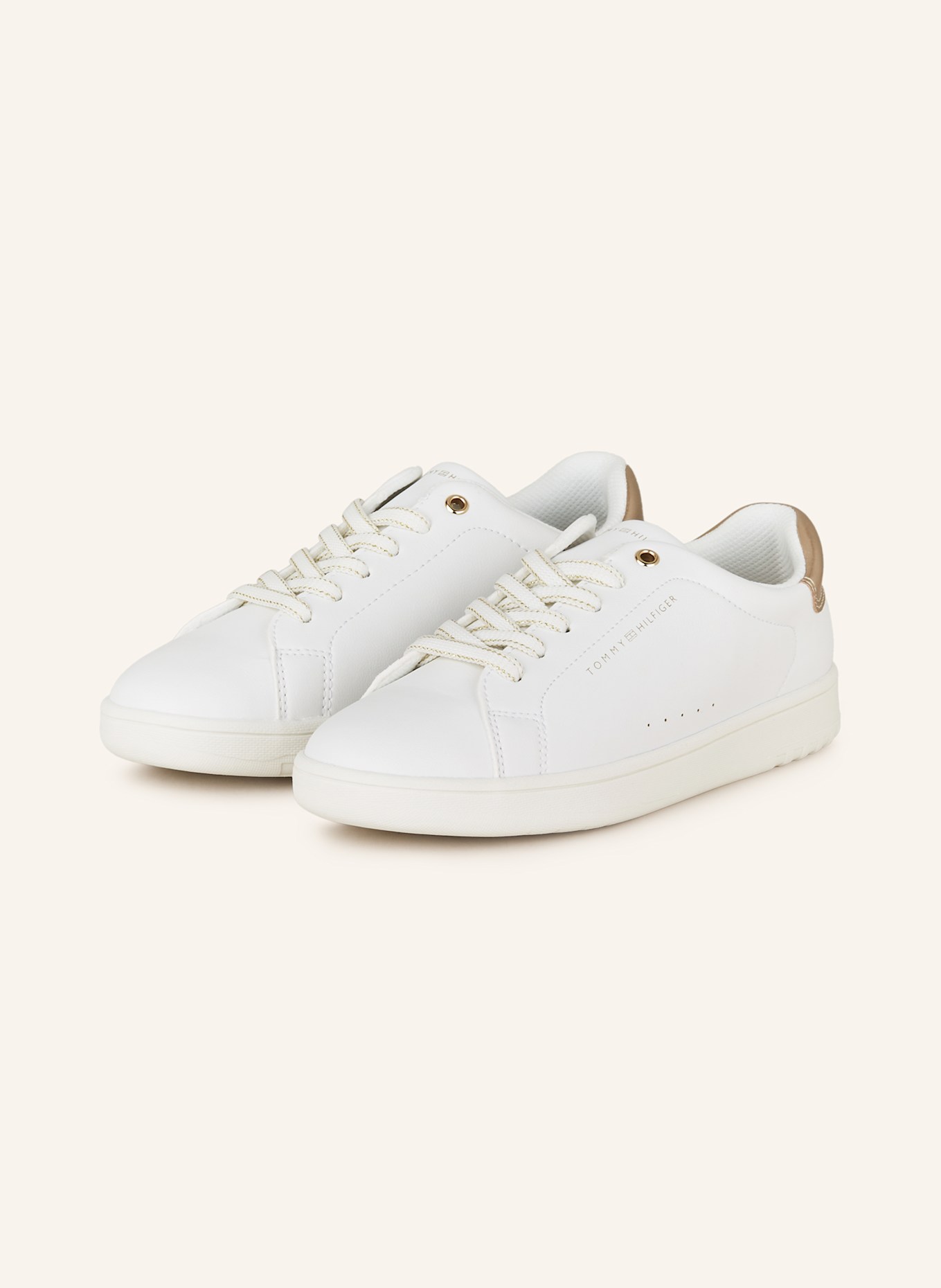 TOMMY HILFIGER Sneaker: WEISS / GOLD