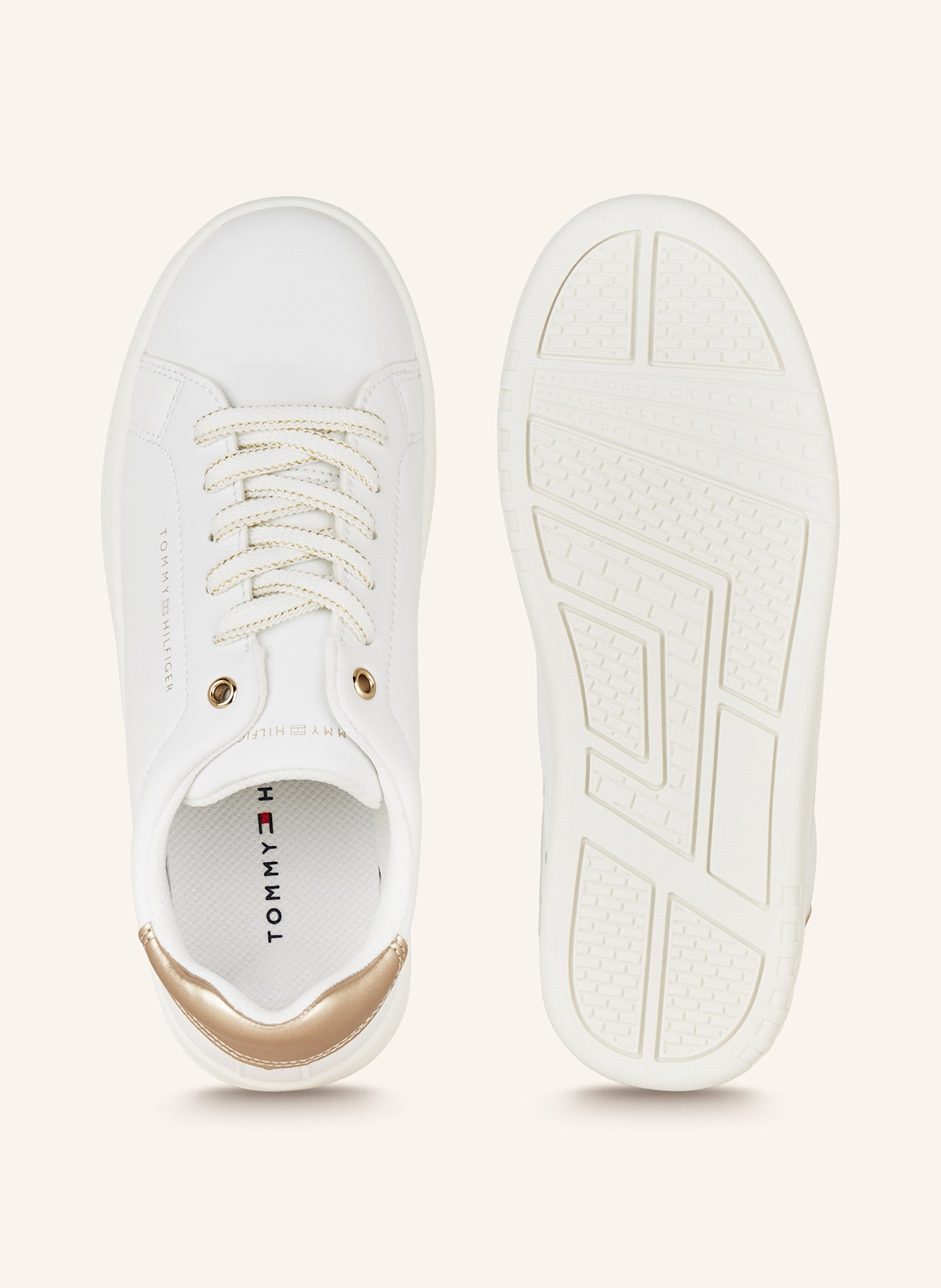 TOMMY HILFIGER Sneaker: WEISS / GOLD