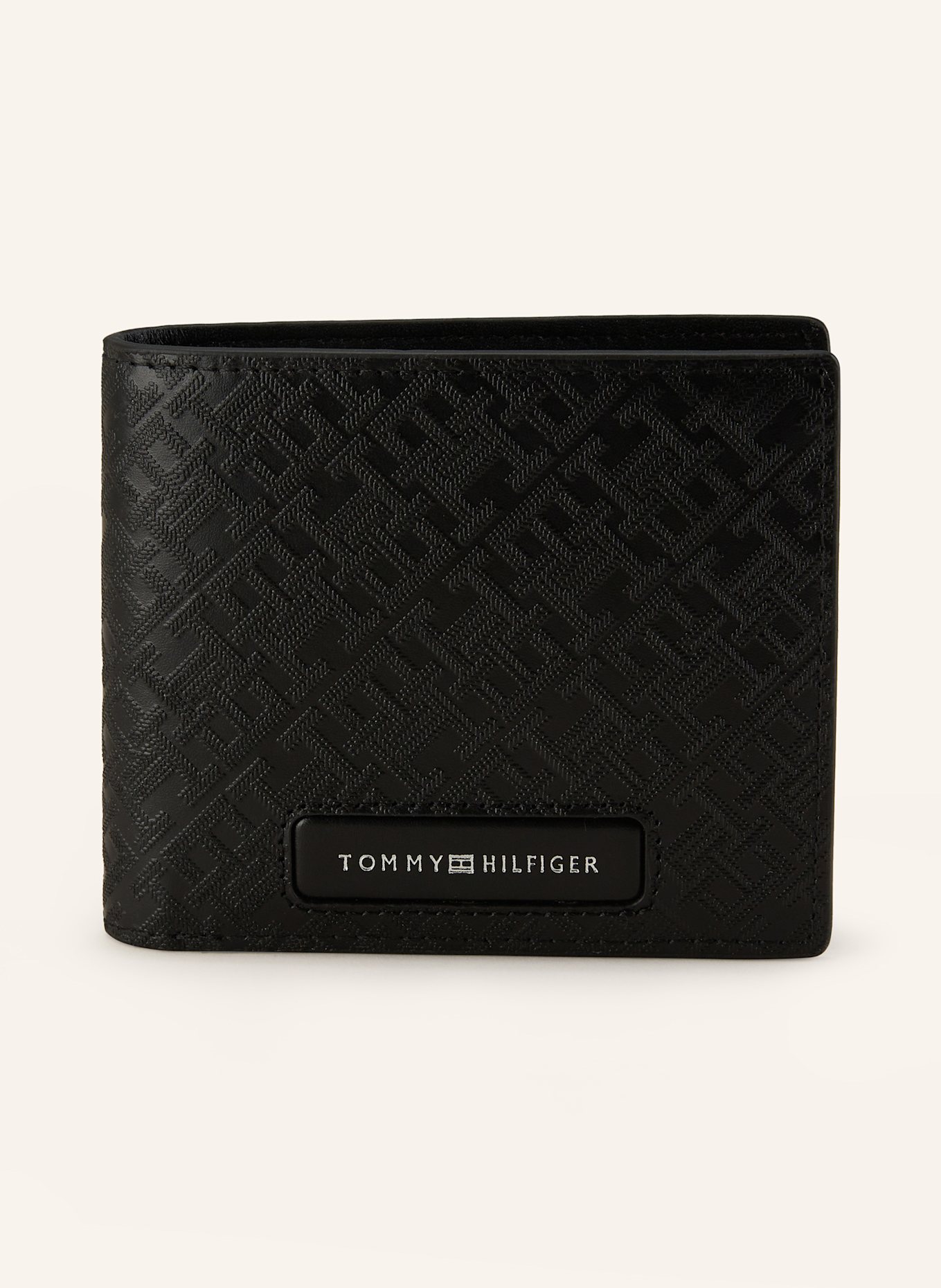 Tommy hilfiger black leather wallet discount