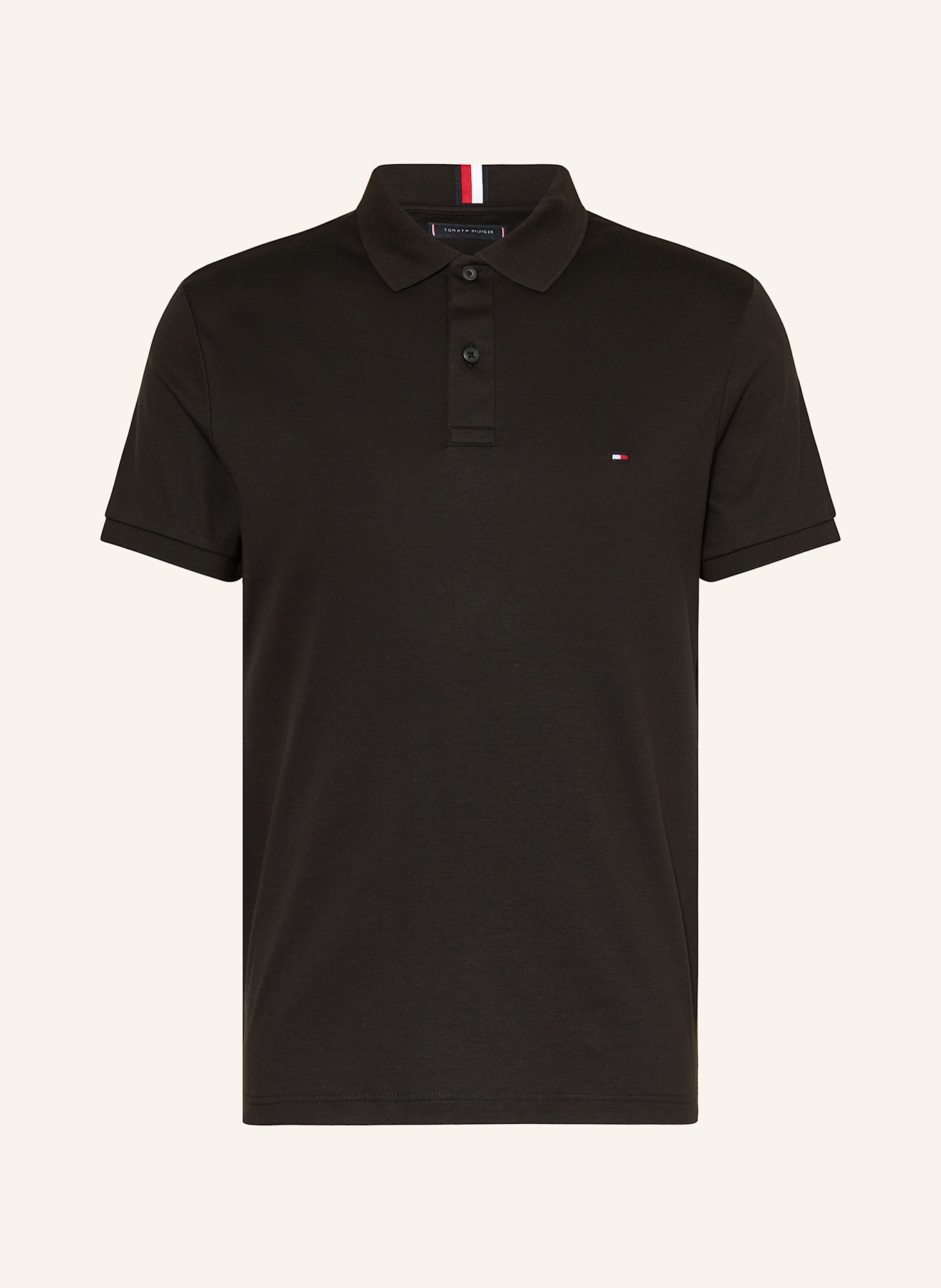 TOMMY HILFIGER Jersey-Poloshirt Regular Fit: SCHWARZ