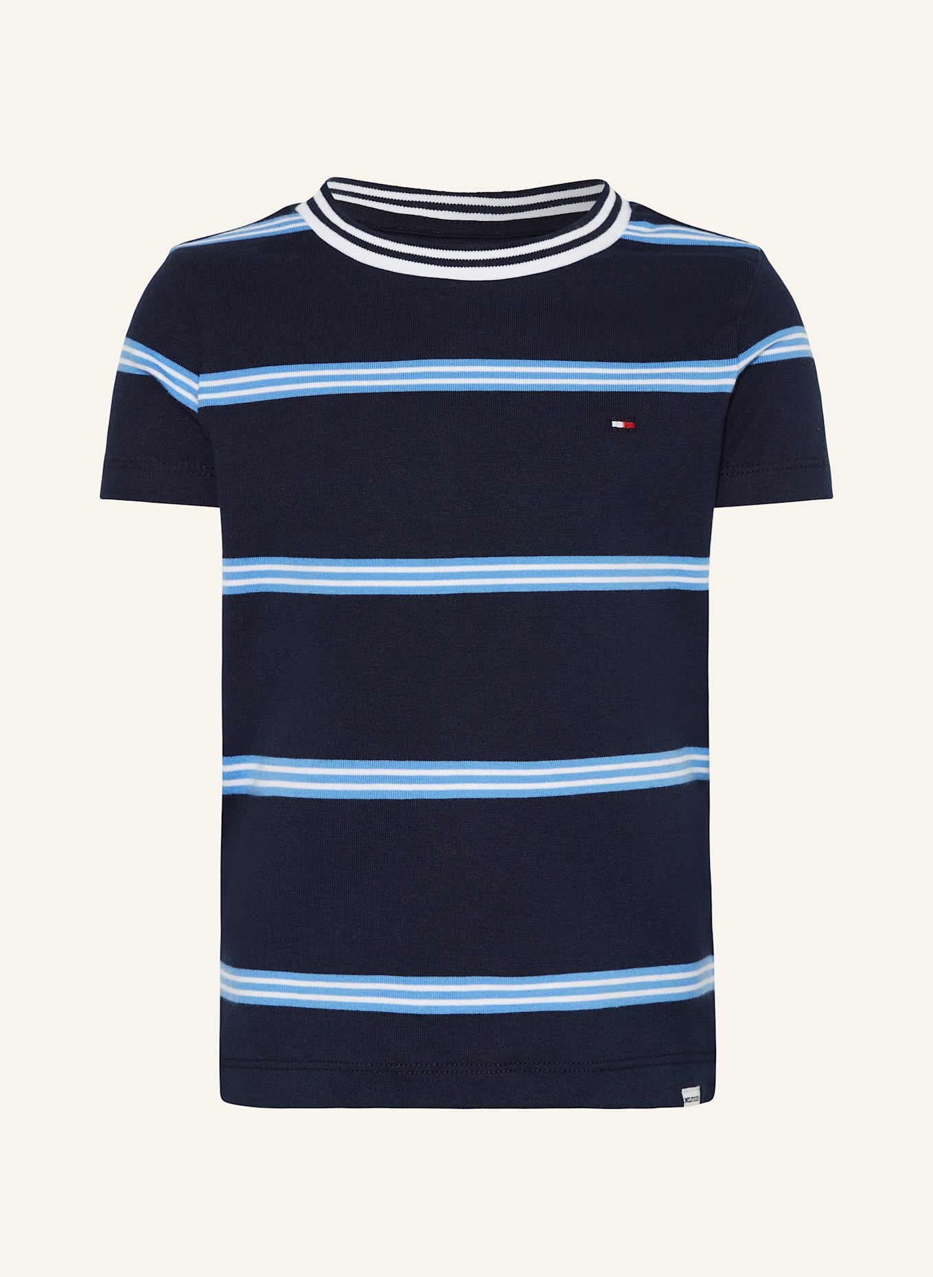TOMMY HILFIGER T-Shirt: DUNKELBLAU / HELLBLAU / WEISS