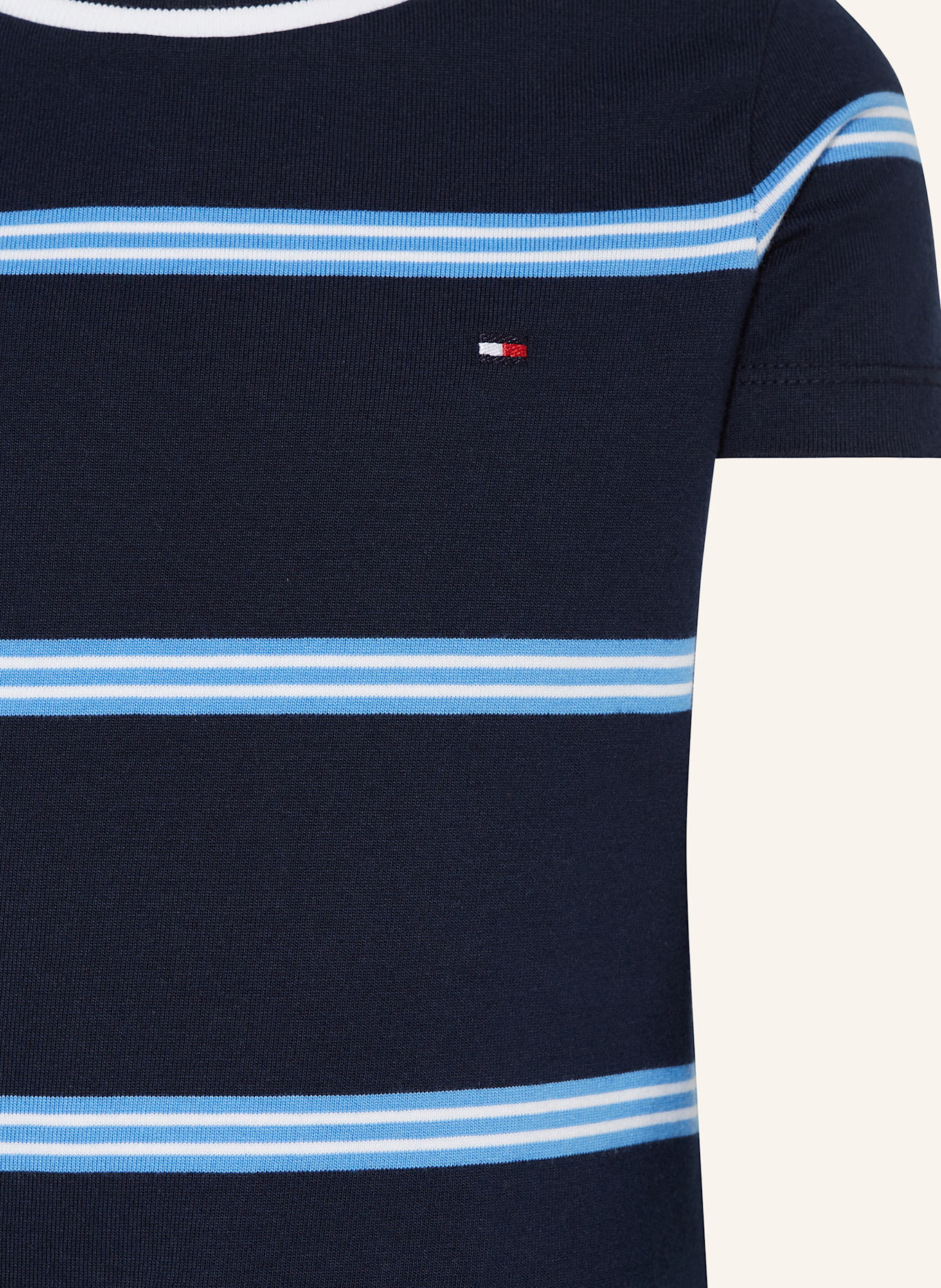 TOMMY HILFIGER T-Shirt: DUNKELBLAU / HELLBLAU / WEISS